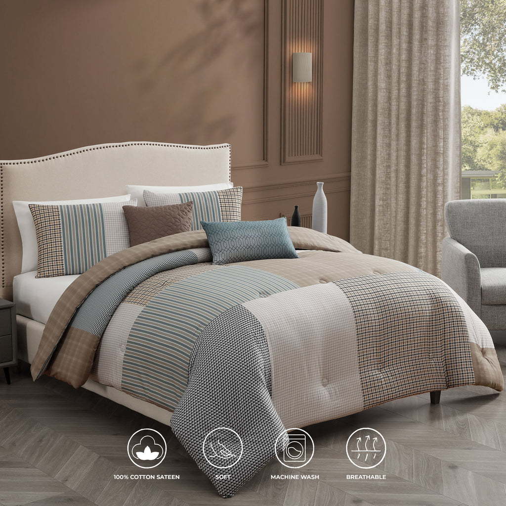 Bebejan Tranquil Patch 5 Piece Reversible Comforter Set