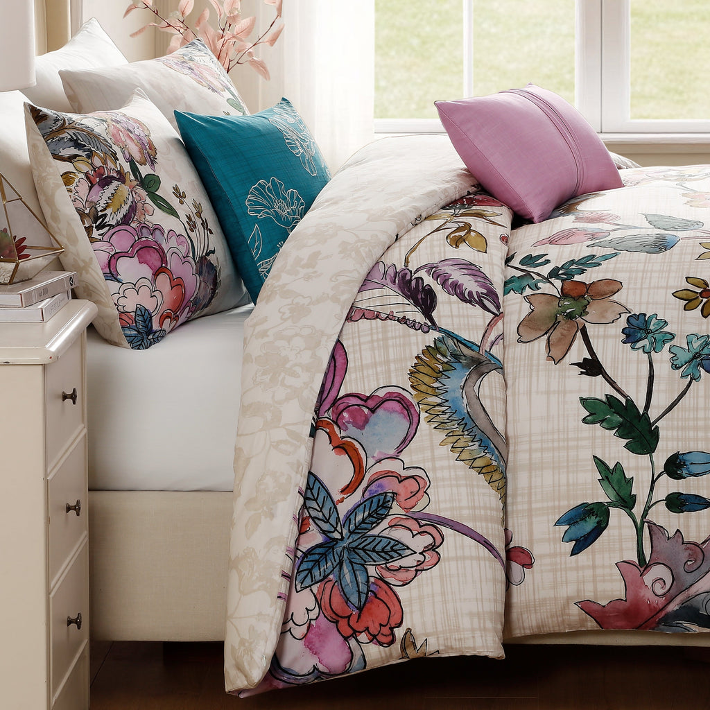 Latest Living Watercolor Jacobean 5 Piece Reversible Comforter Set