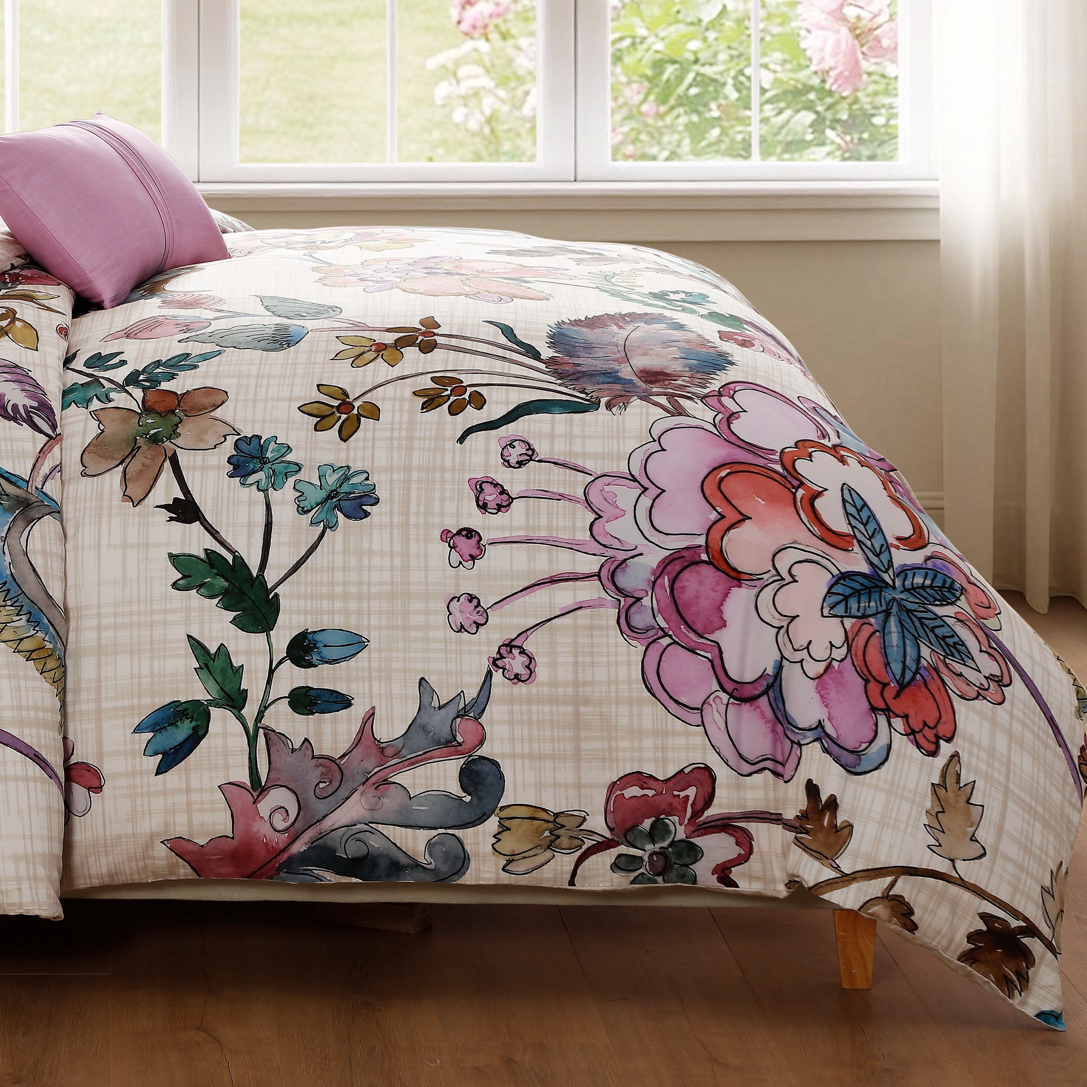 Latest Living Watercolor Jacobean 5 Piece Reversible Comforter Set