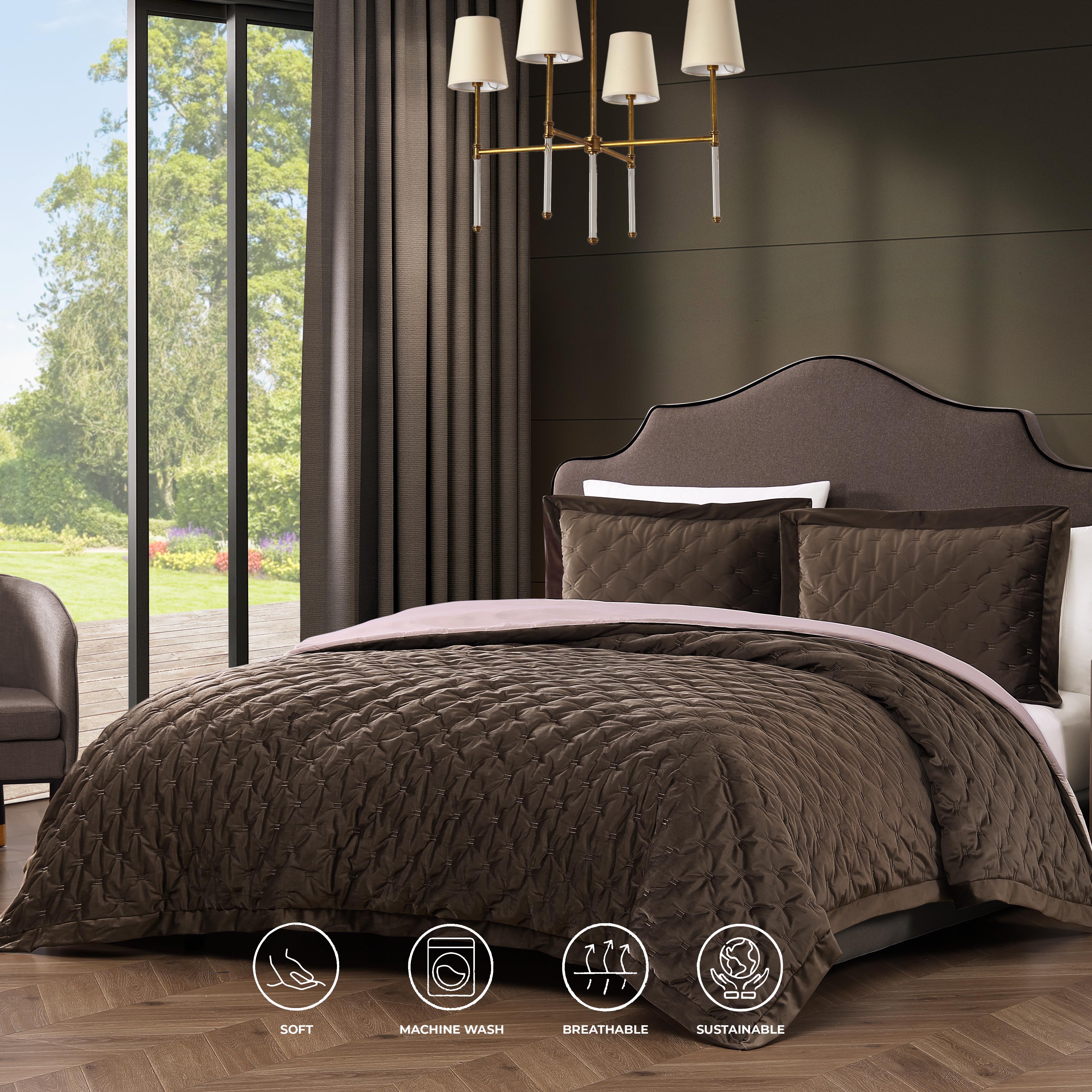 Latest Living 3 Piece Velvet Comforter Set Comforter Sets By Latest Living