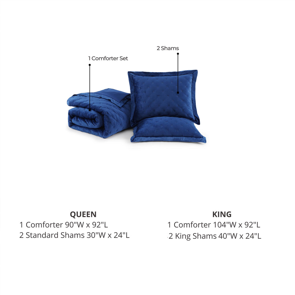 Latest Living 3 Piece Velvet Comforter Set
