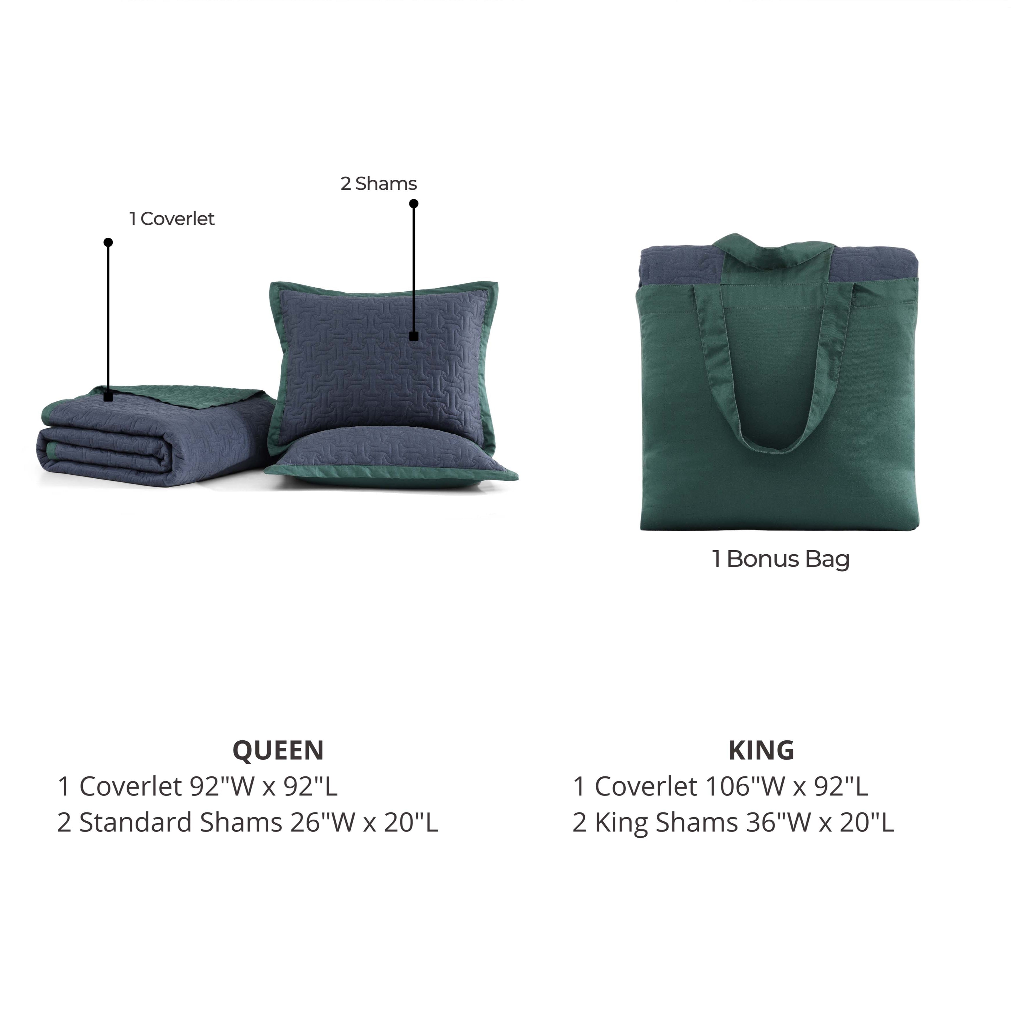 Bebejan 3 Piece Textured Quilted Coverlet Set