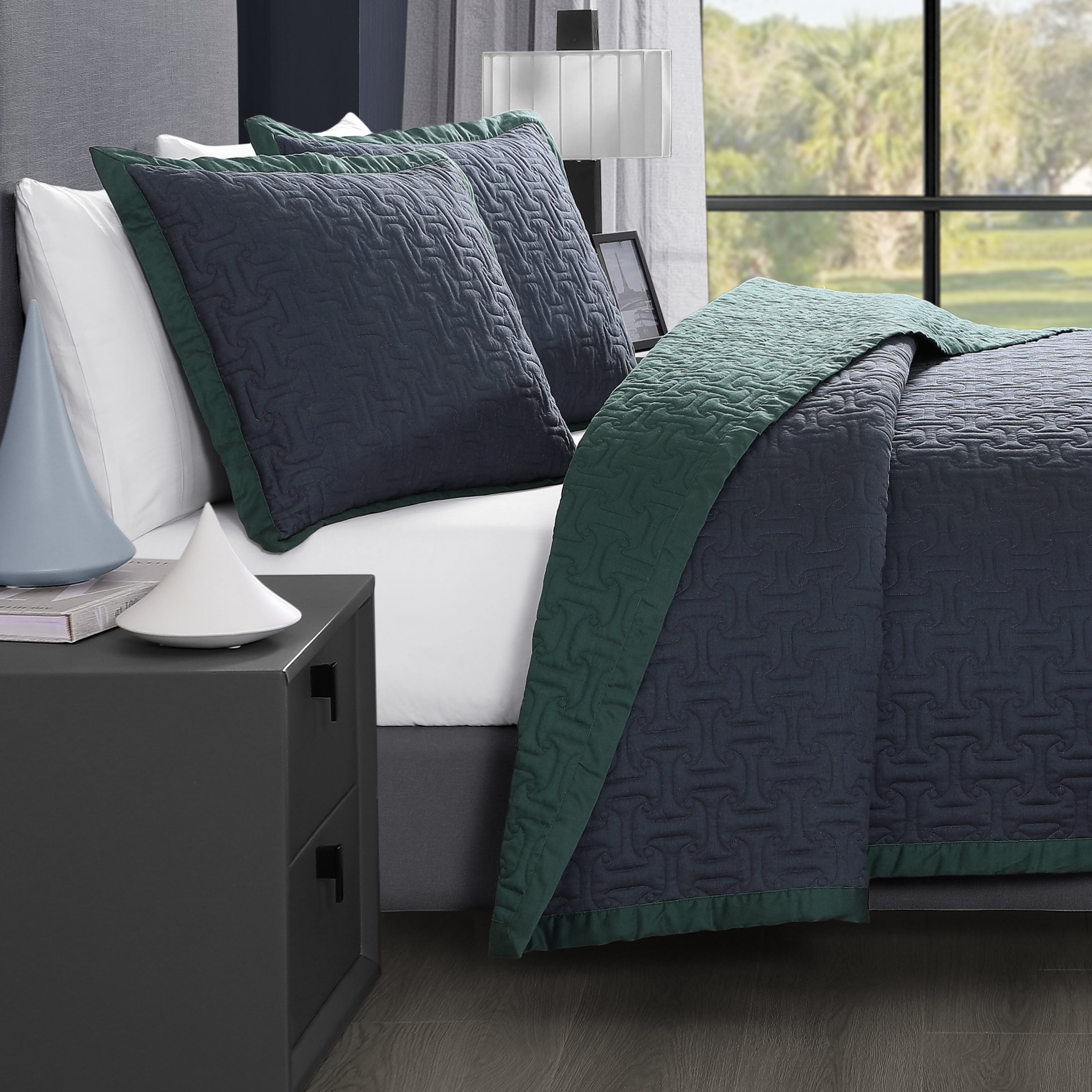 Bebejan 3 Piece Textured Quilted Coverlet Set