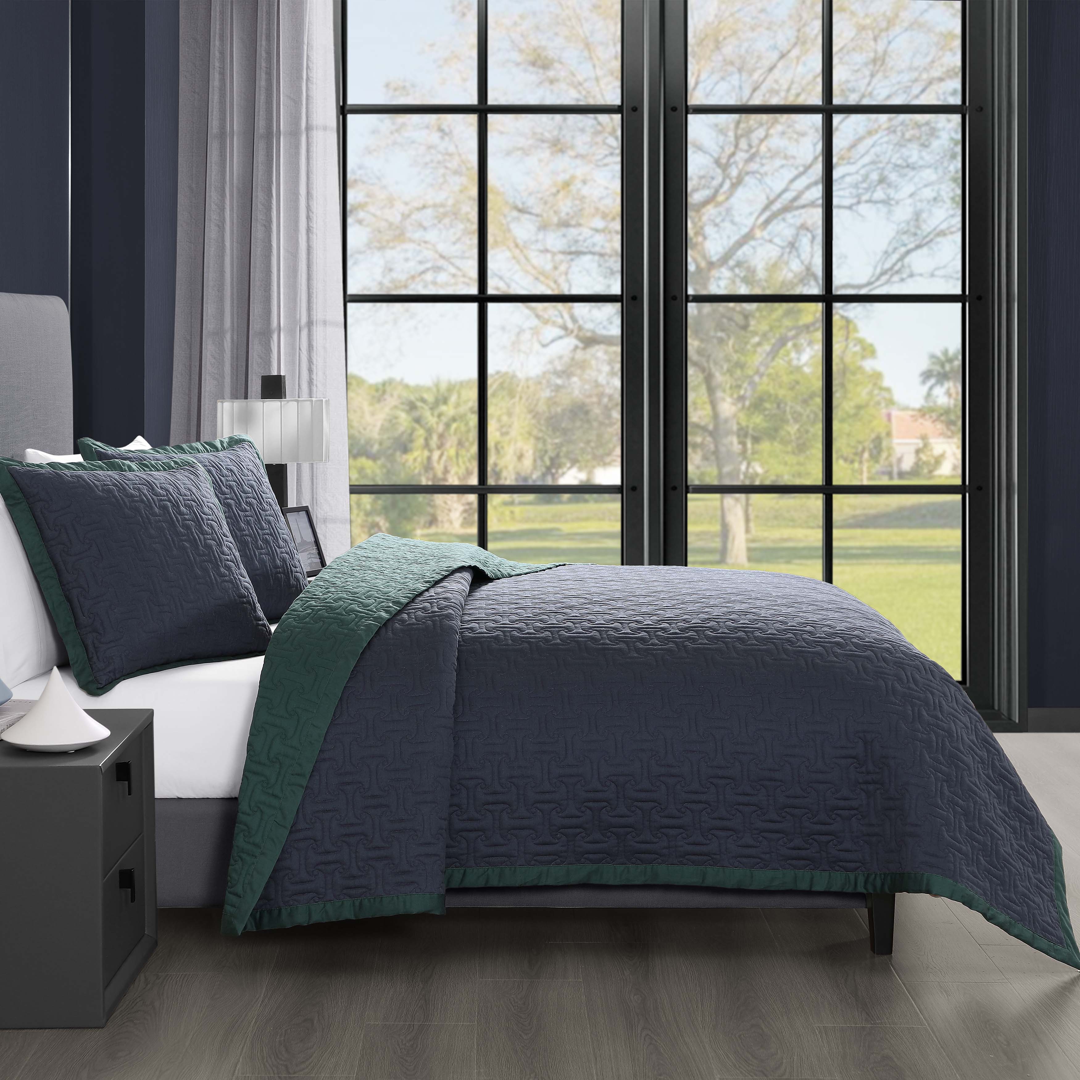 Bebejan 3 Piece Textured Quilted Coverlet Set