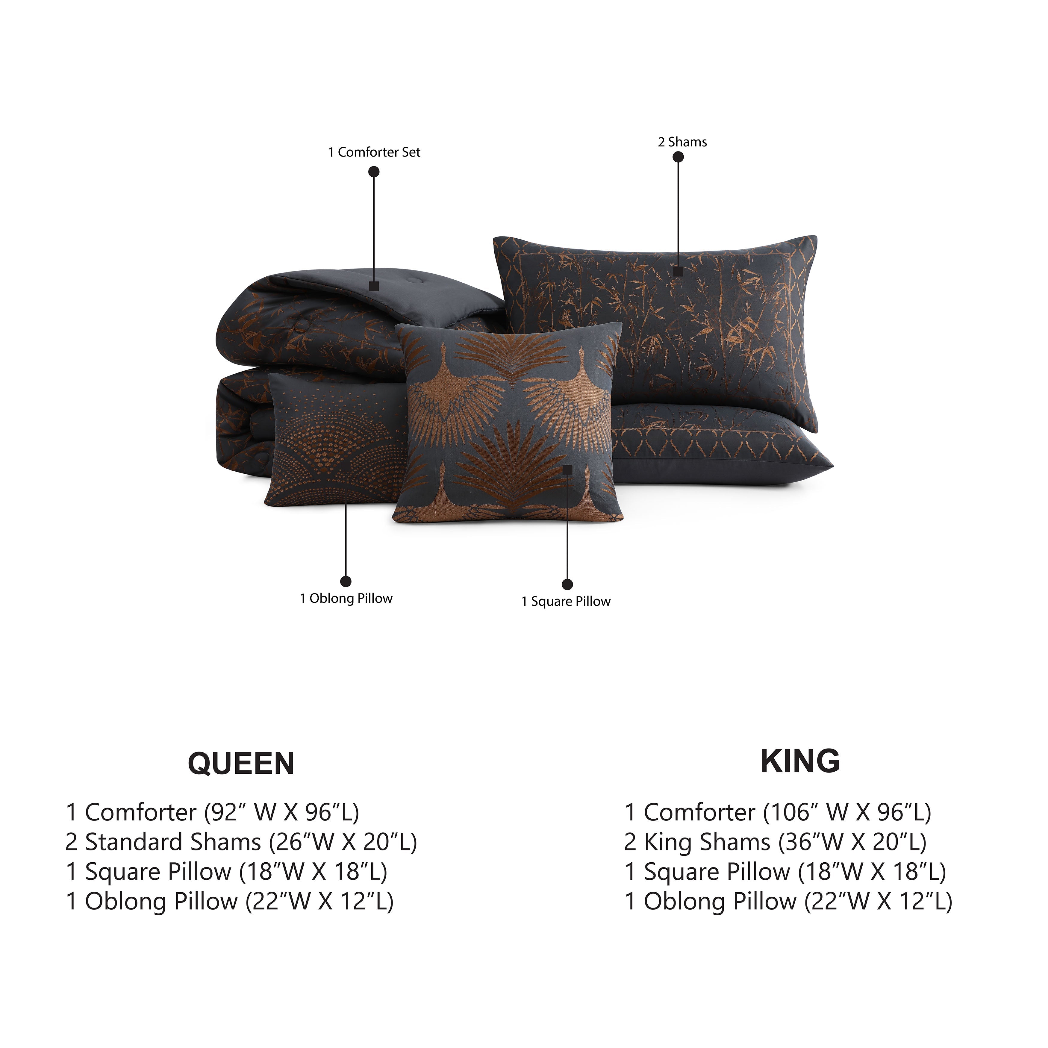 Latest Living Bamboo Tree 5 Piece Comforter Set