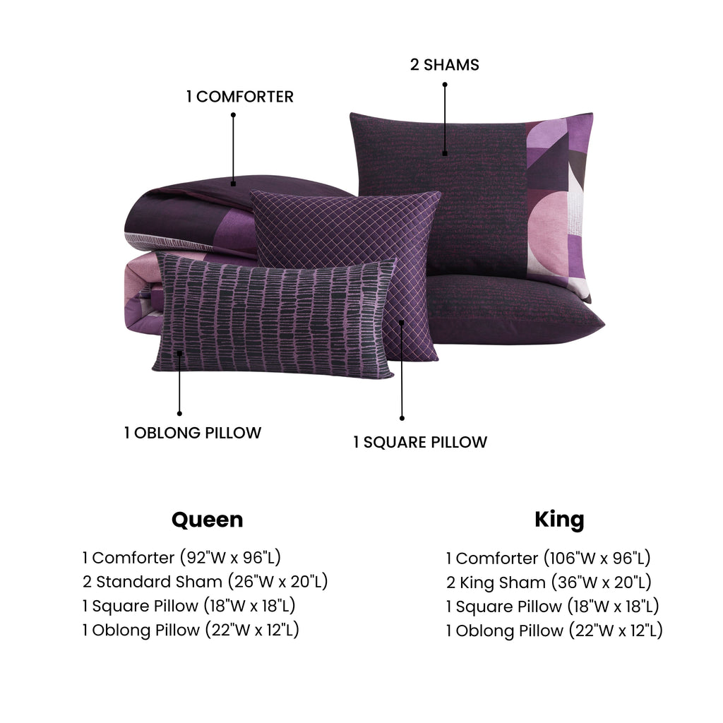 Latest Living Orchid Matrix 5 Piece Reversible Comforter Set