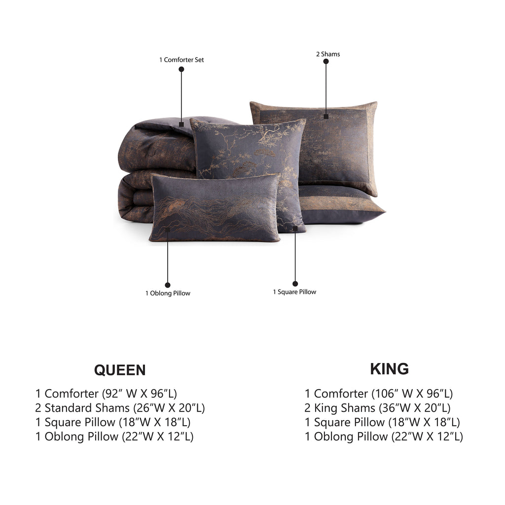 Latest Living Texture Jacquard 5 Piece Comforter Set