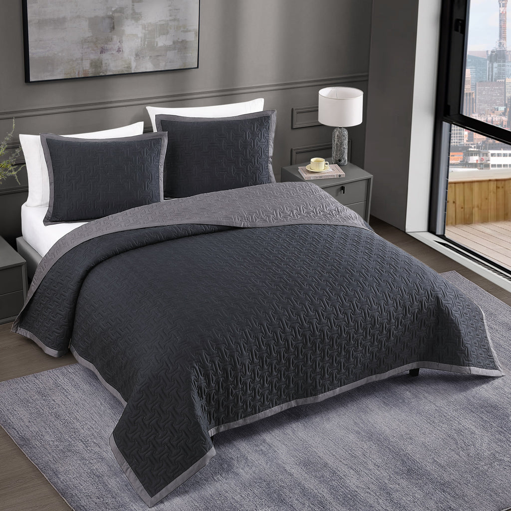 Bebejan 3 Piece Textured Quilted Coverlet Set