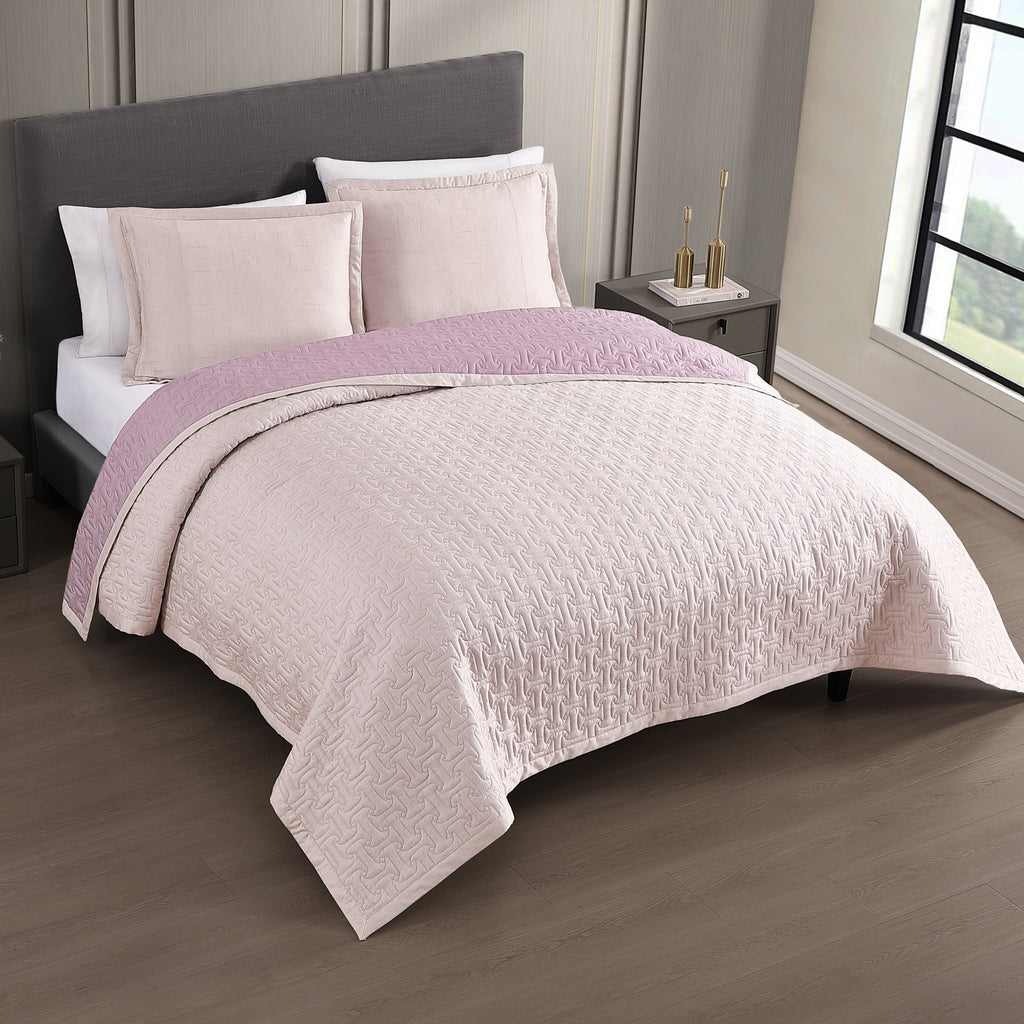 Latest Living 3 Piece Textured Quilted Coverlet Set Coverlet By Latest Living