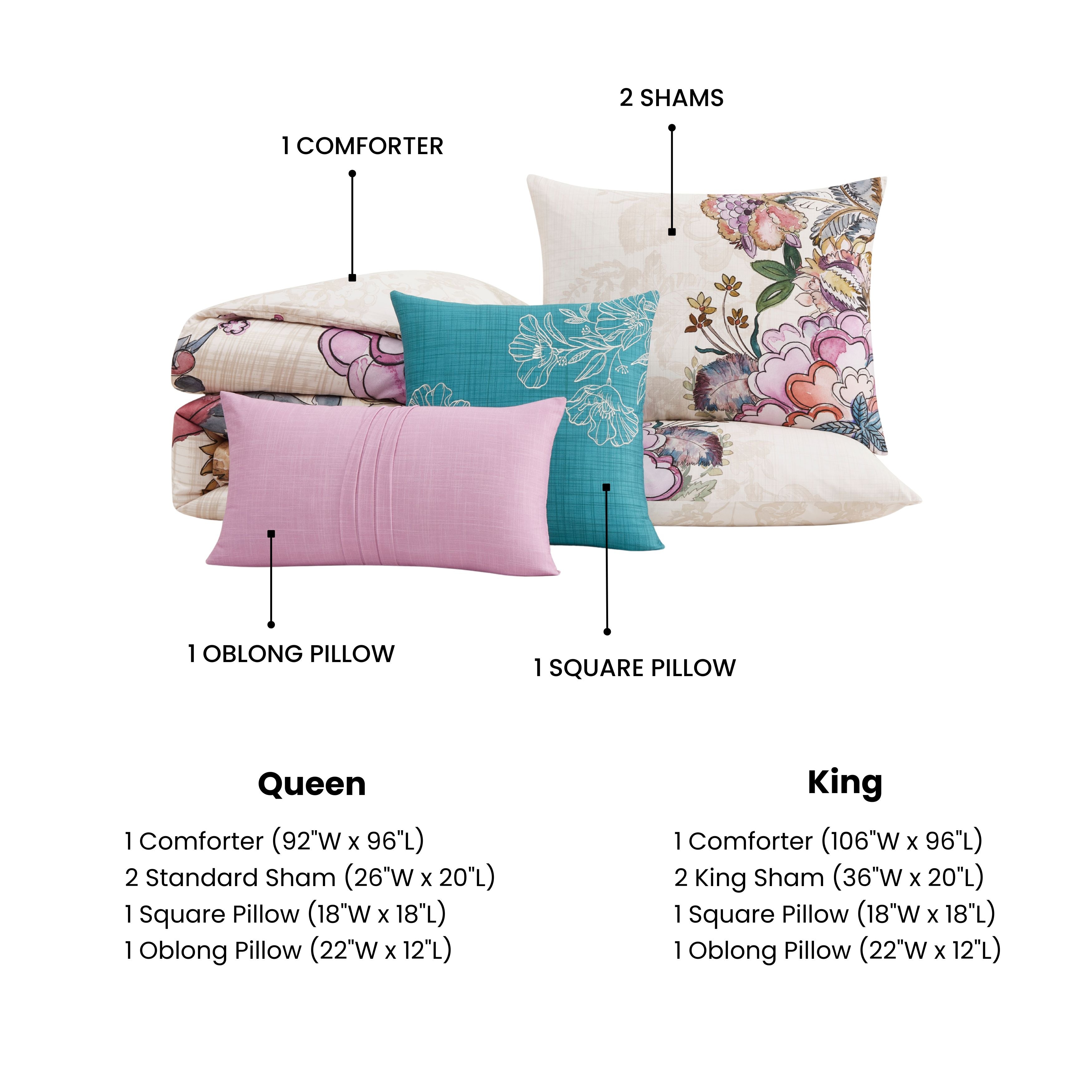 Latest Living Watercolor Jacobean 5 Piece Reversible Comforter Set