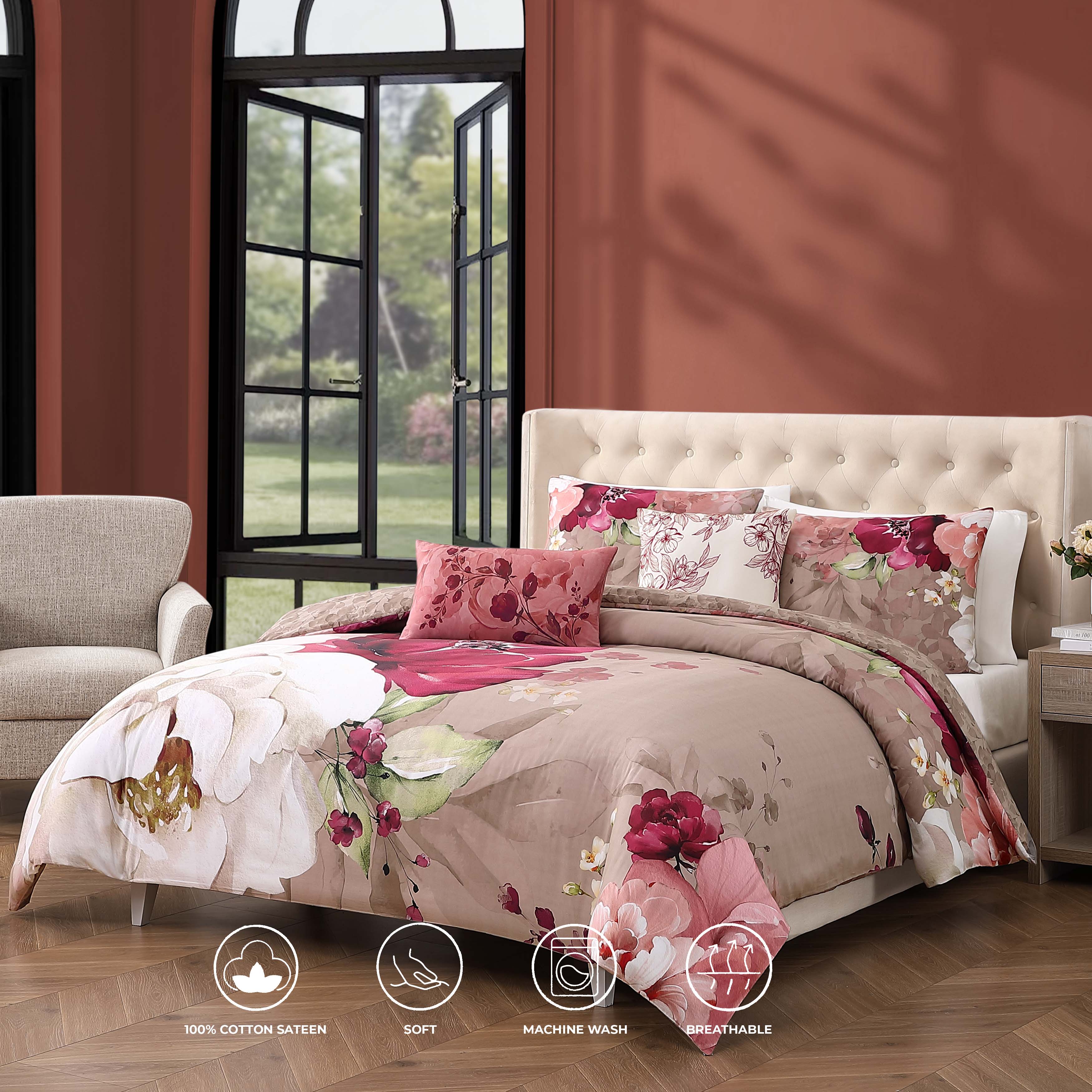 Latest Living Florence 5 Piece Reversible Comforter Set