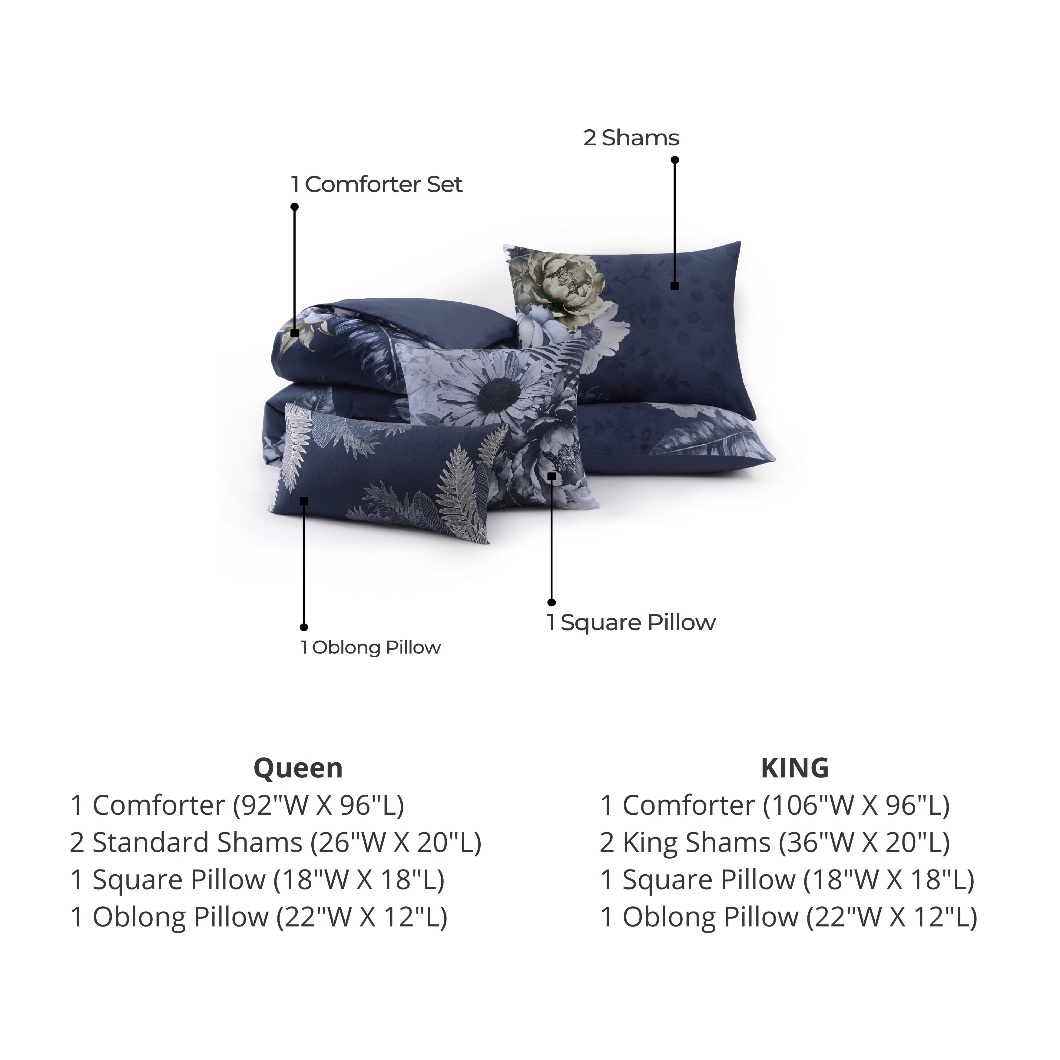 Bebejan Forget Me Not 5 Piece Reversible Comforter Set