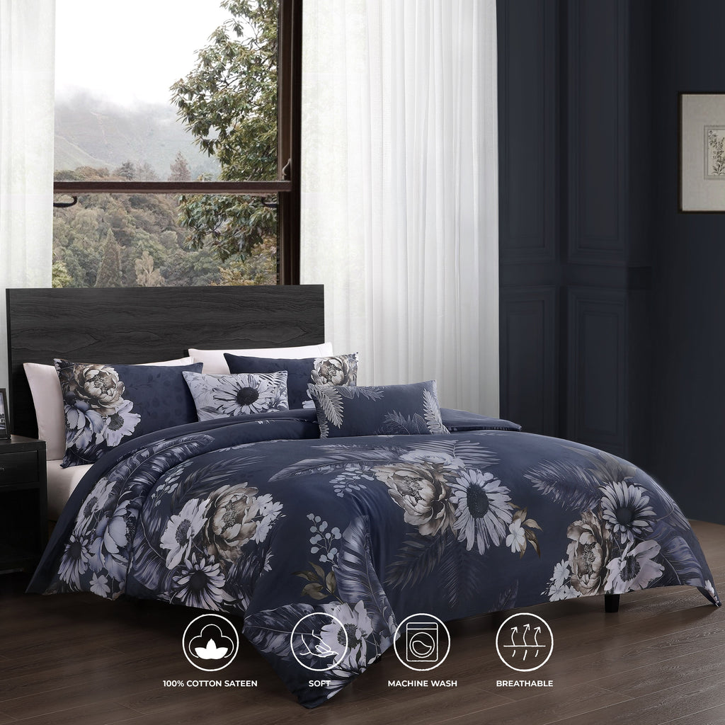 Latest Living Forget Me Not 5 Piece Reversible Comforter Set