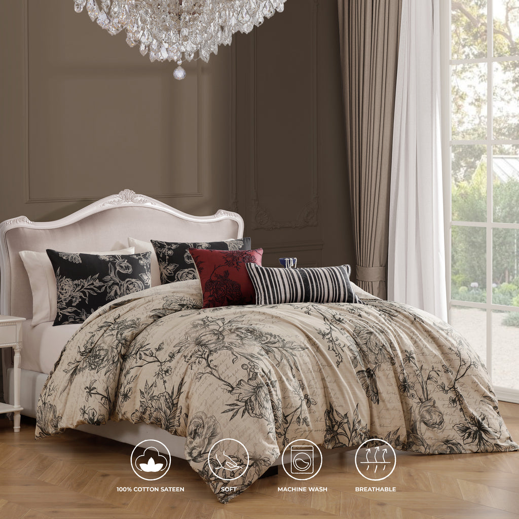 Latest Living French Linen 5 Piece Reversible Comforter Set