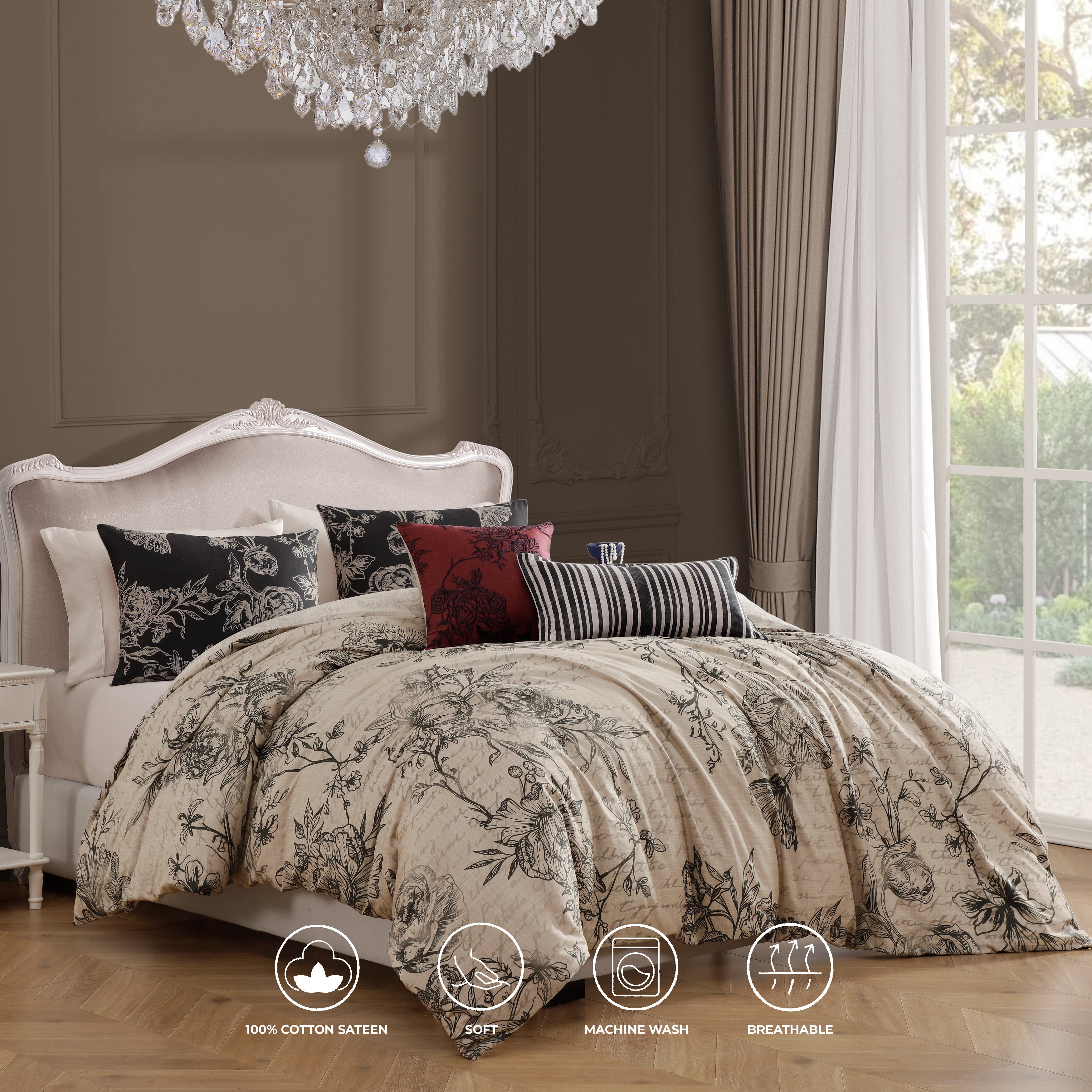 Latest Living French Linen 5 Piece Reversible Comforter Set