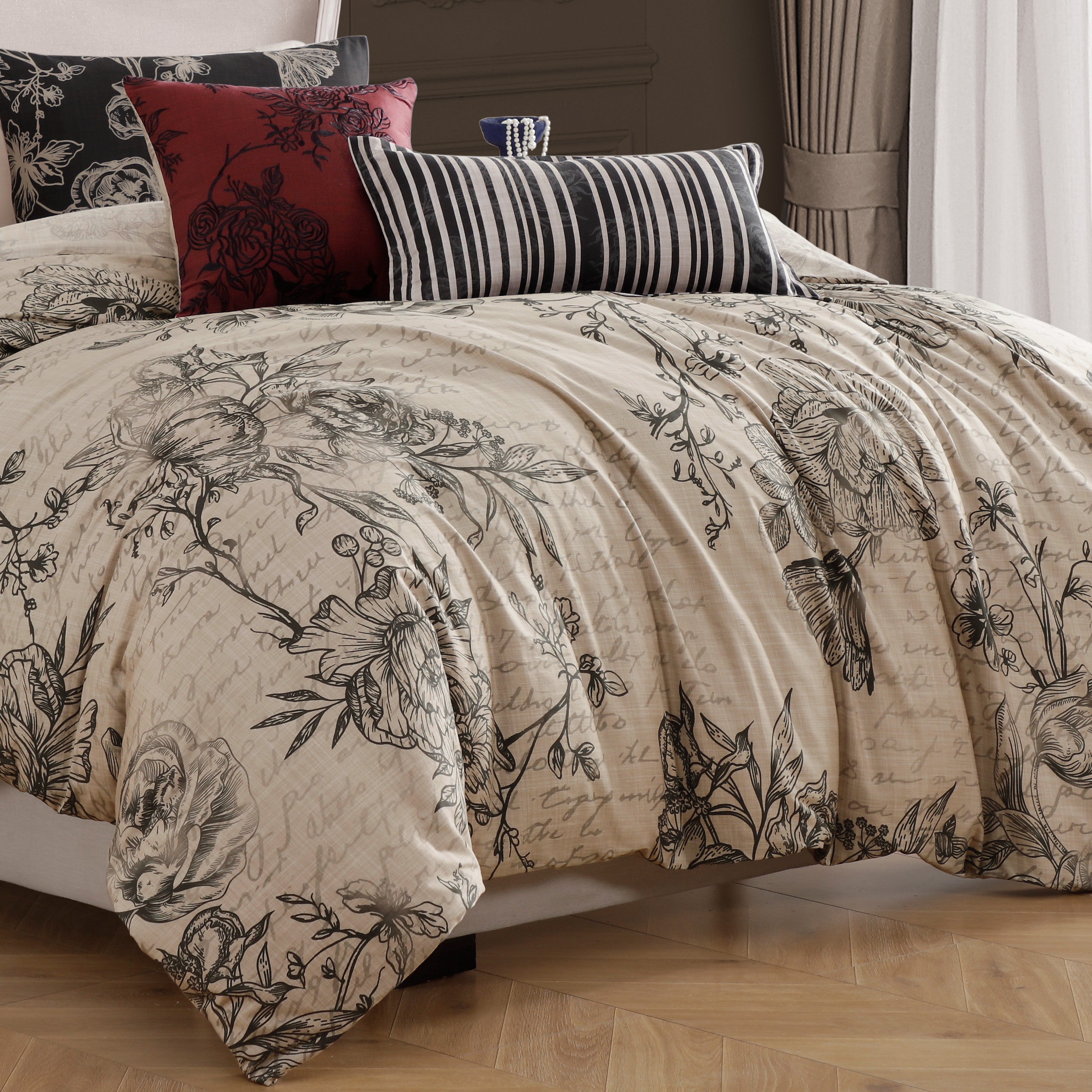 Latest Living French Linen 5 Piece Reversible Comforter Set