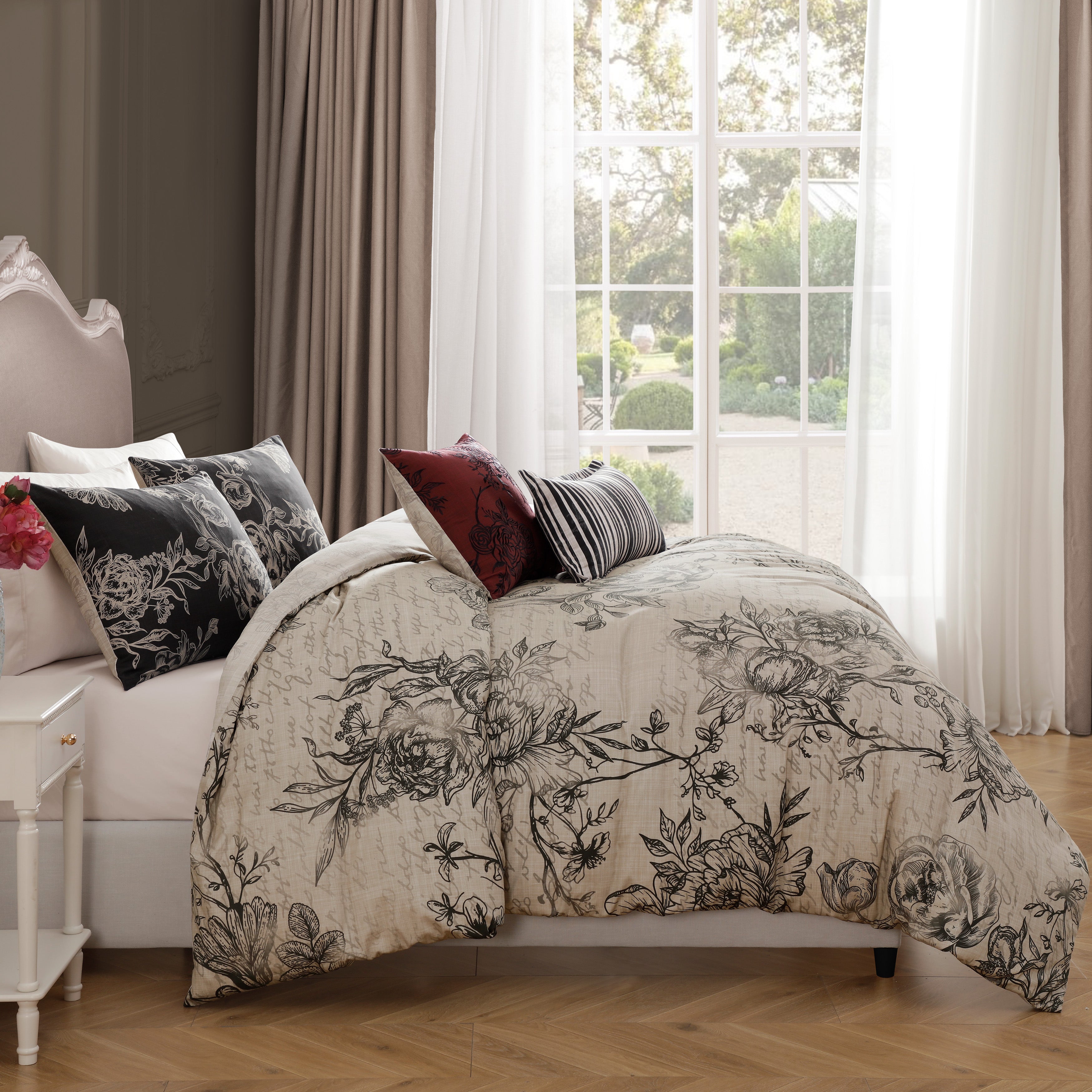Latest Living French Linen 5 Piece Reversible Comforter Set