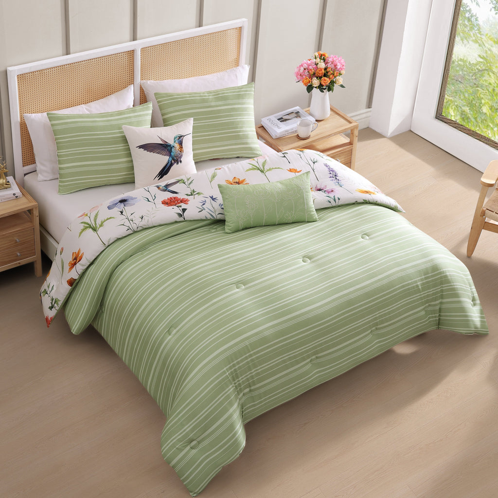 Bebejan Fresh Cut Flowers 5 Piece Reversible Comforter Set Comforter Sets By Bebejan®