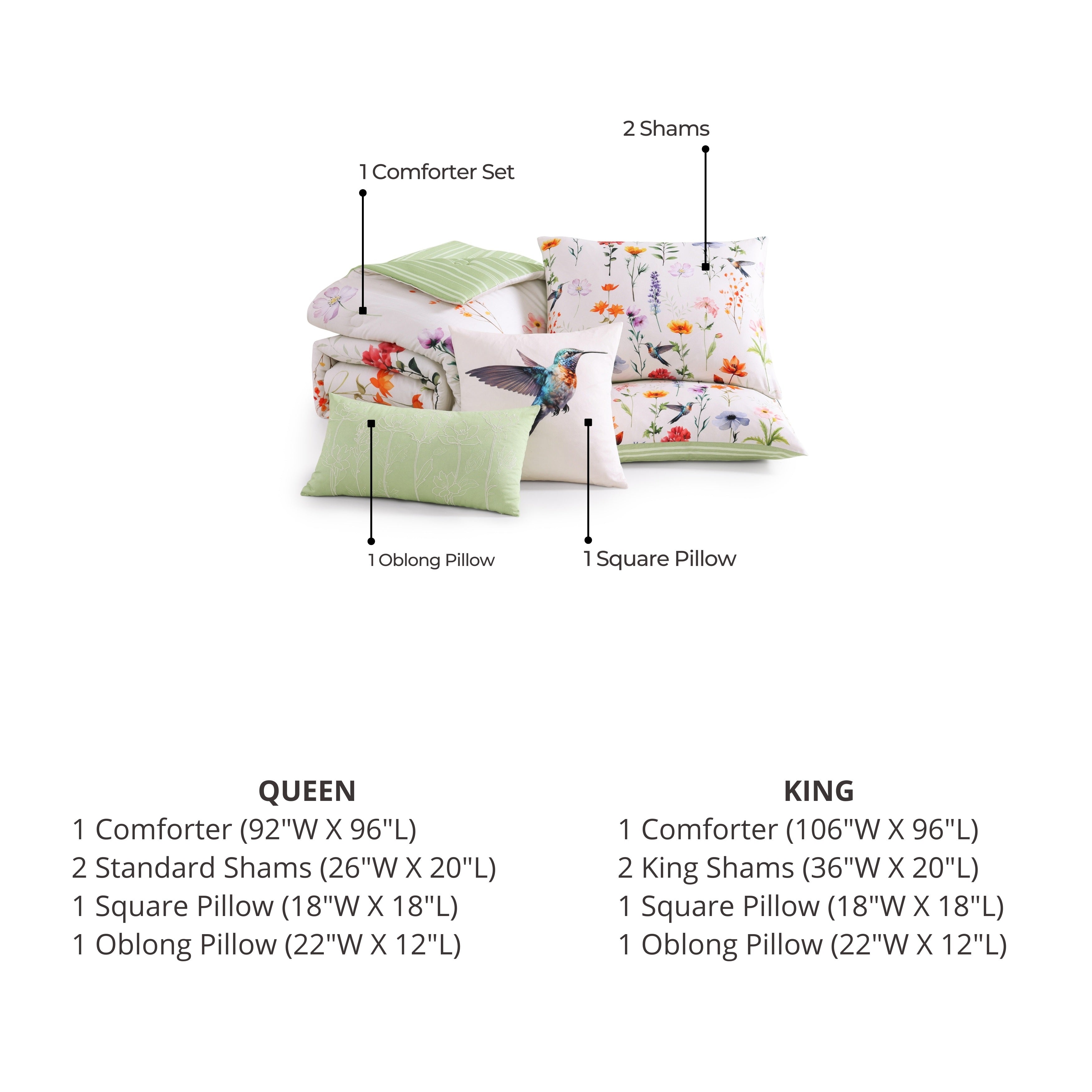 Latest Living Fresh Cut Flowers 5 Piece Reversible Comforter Set