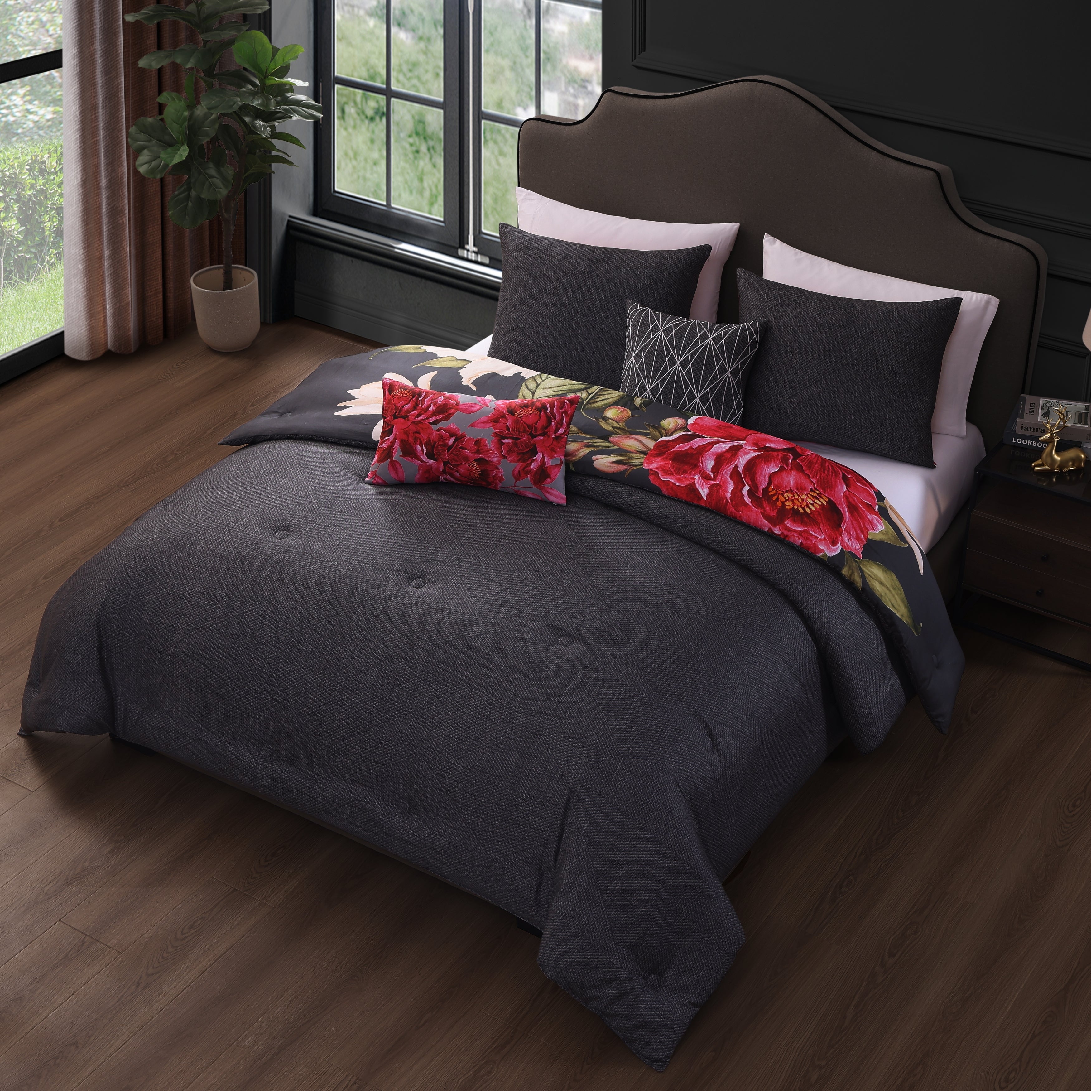 Bebejan Flower Garland 5 Piece Reversible Comforter Set