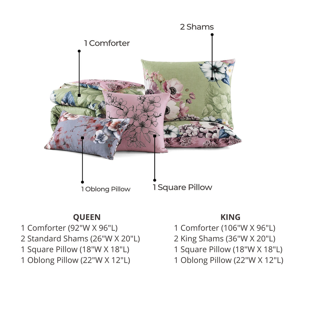 Latest Living Lilac Cascade 5 Piece Reversible Comforter Set