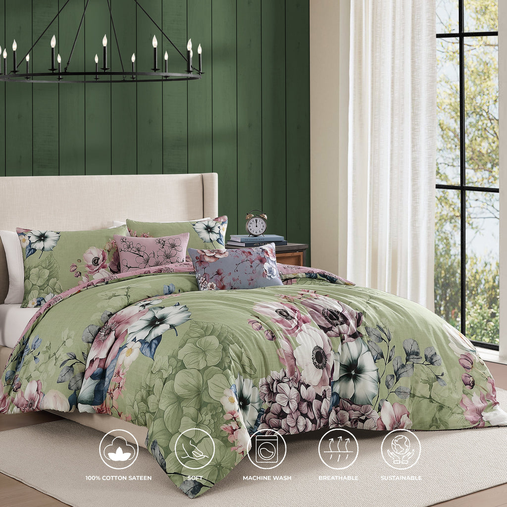 Latest Living Lilac Cascade 5 Piece Reversible Comforter Set Comforter Sets By Latest Living