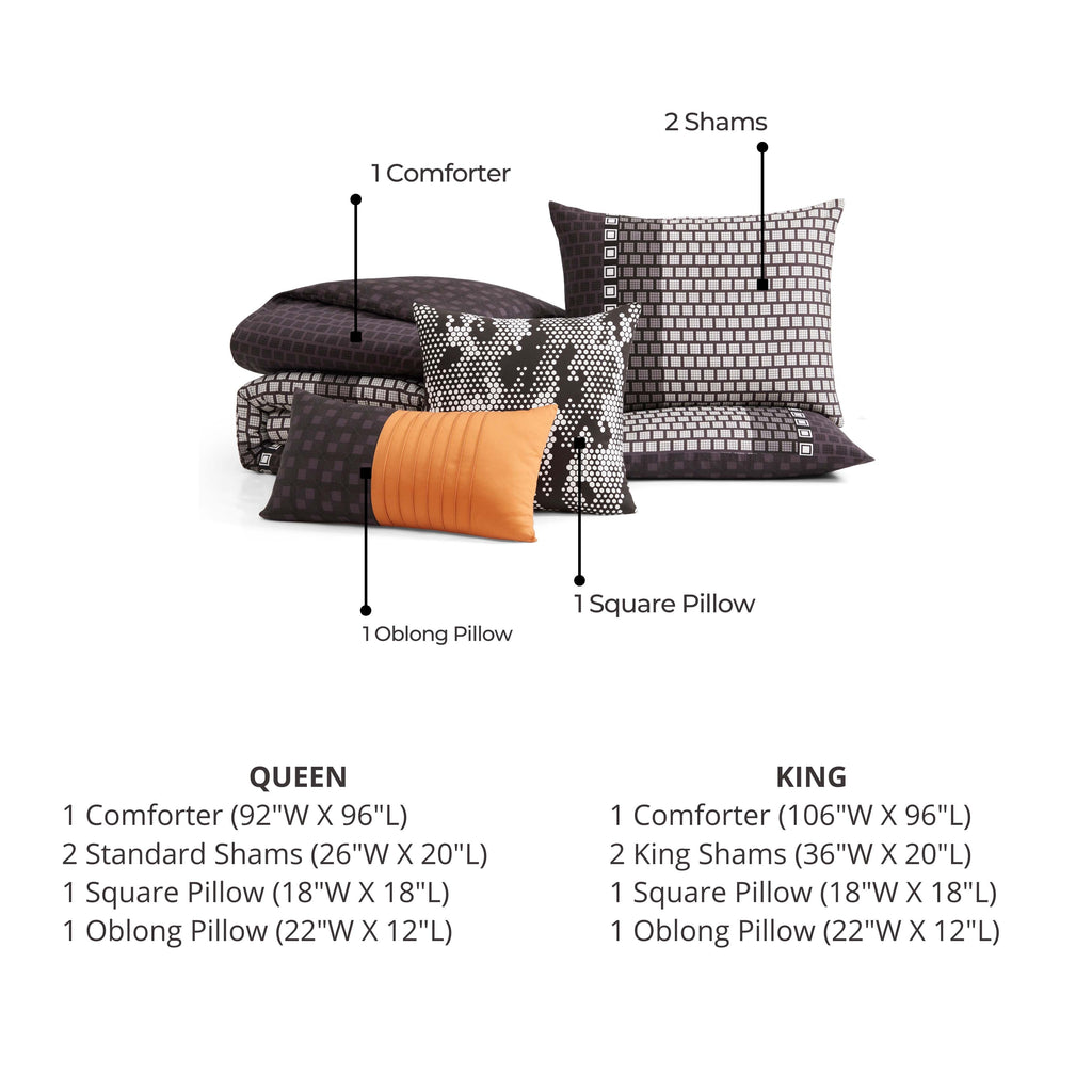 Latest Living Linear Luxe 5 Piece Reversible Comforter Set Comforter Sets By Latest Living