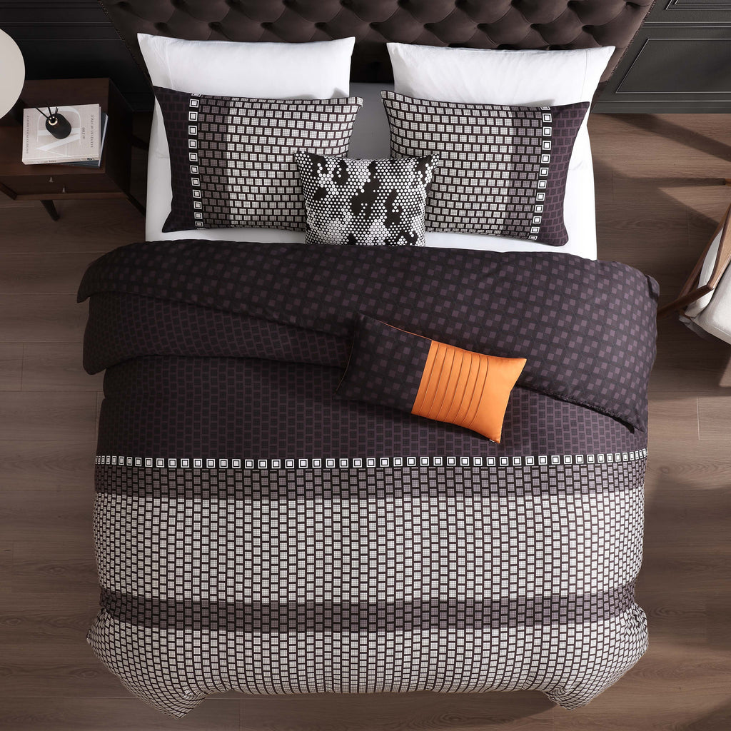 Latest Living Linear Luxe 5 Piece Reversible Comforter Set Comforter Sets By Latest Living