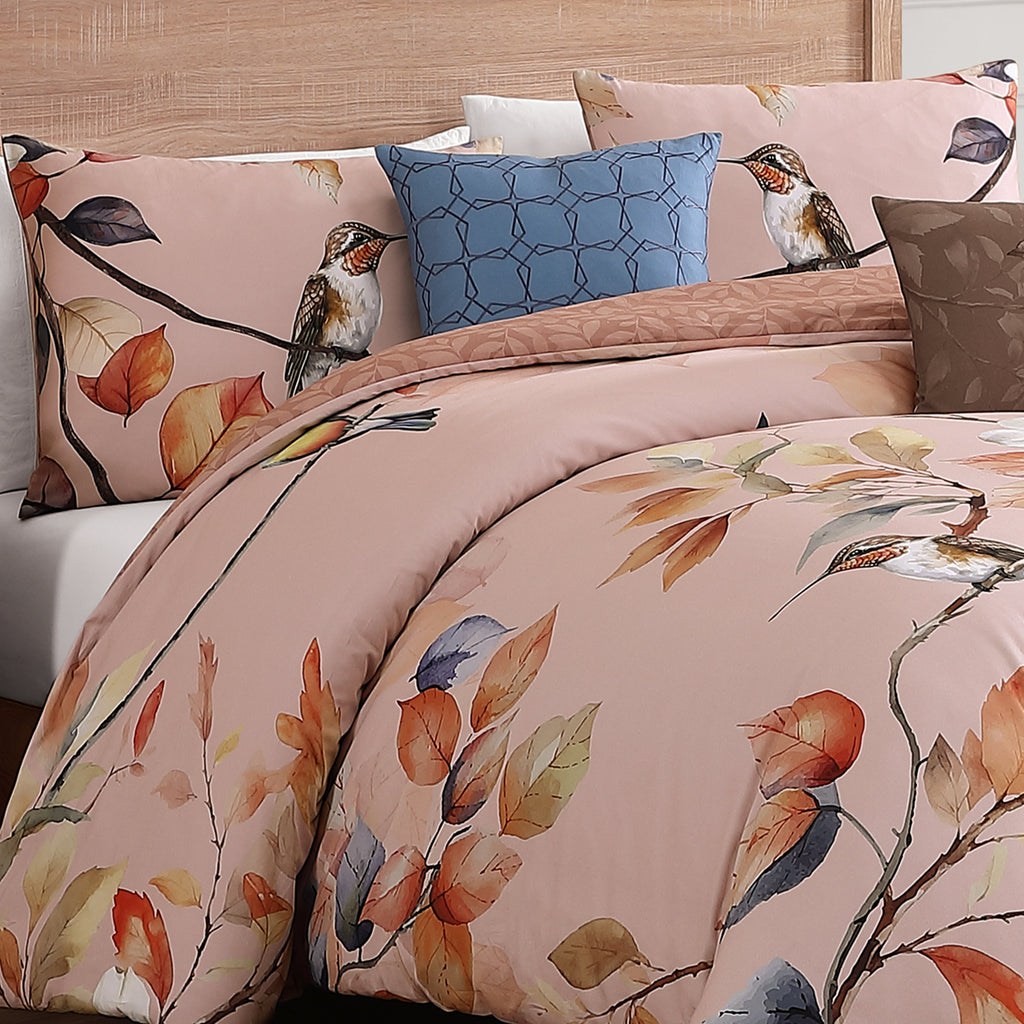 Latest Living Peachy Dogwood 5 Piece Reversible Comforter Set Comforter Sets By Latest Living