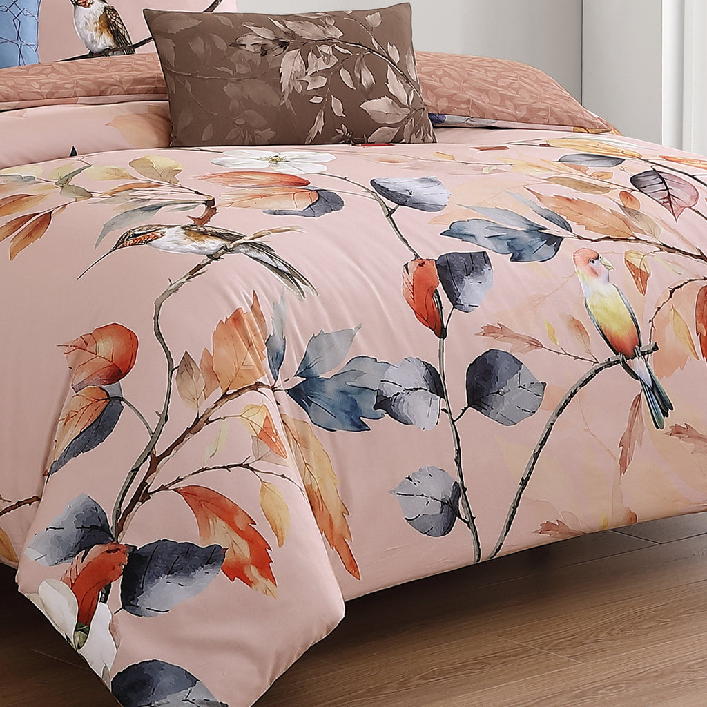 Latest Living Peachy Dogwood 5 Piece Reversible Comforter Set Comforter Sets By Latest Living
