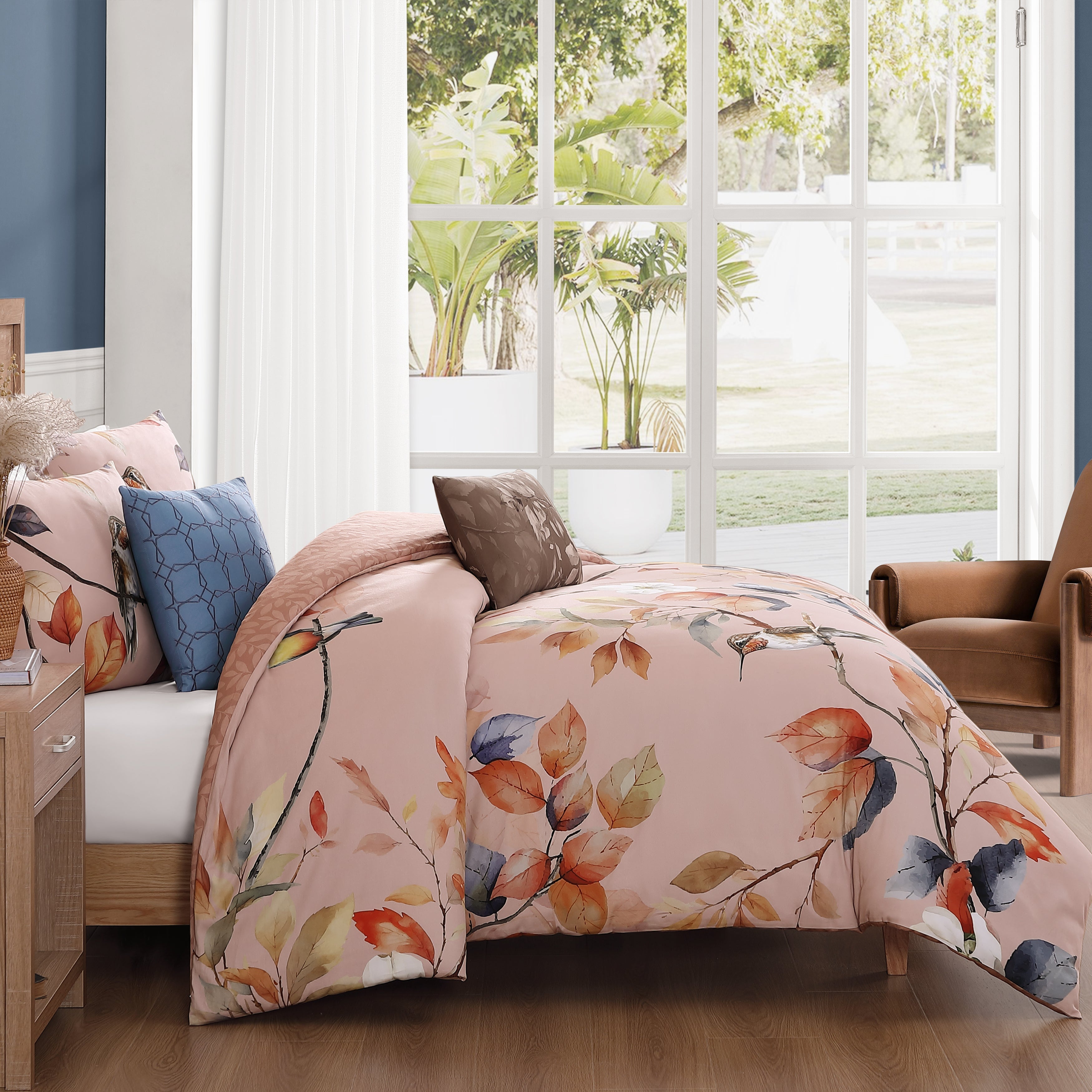 Latest Living Peachy Dogwood 5 Piece Reversible Comforter Set Comforter Sets By Latest Living