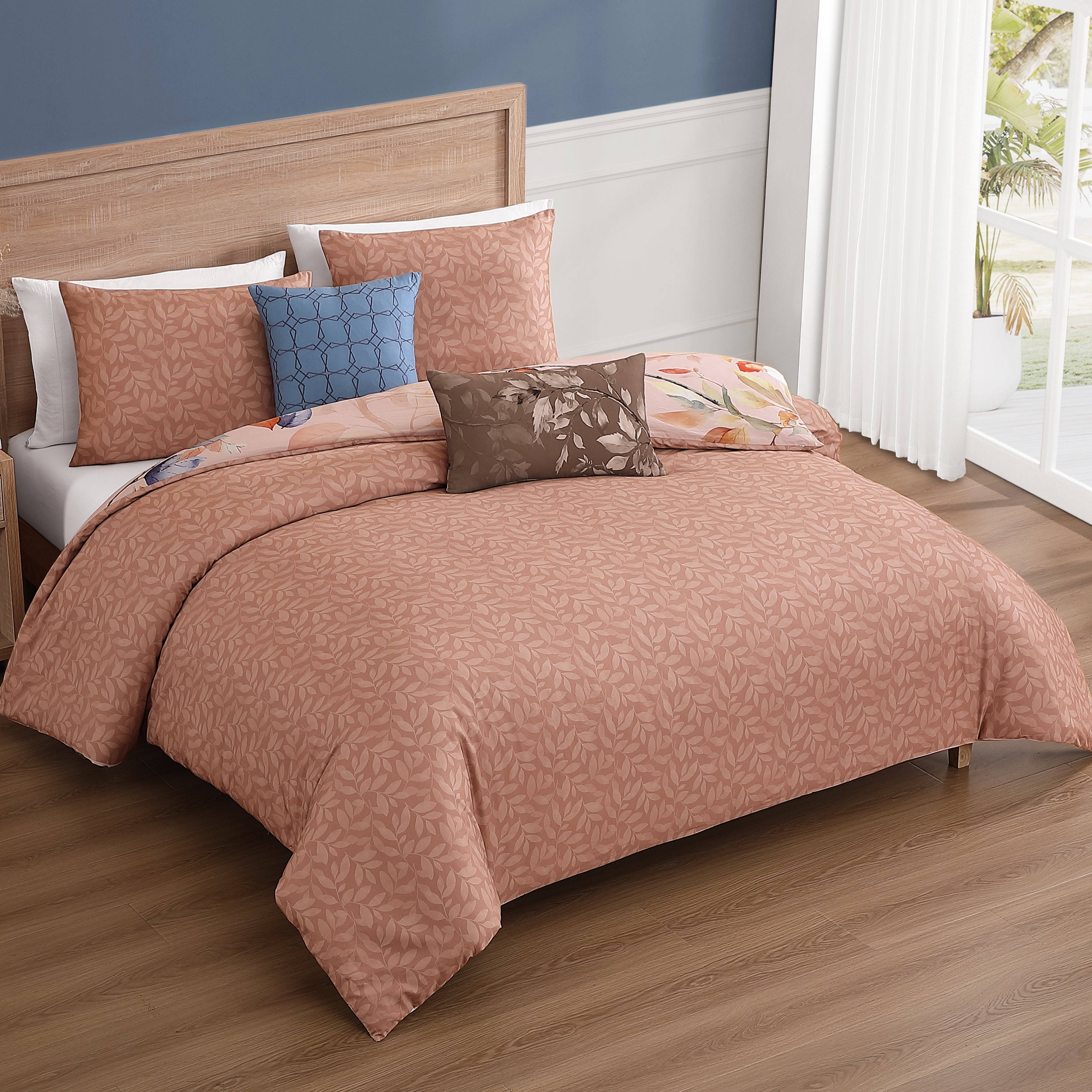 Latest Living Peachy Dogwood 5 Piece Reversible Comforter Set Comforter Sets By Latest Living