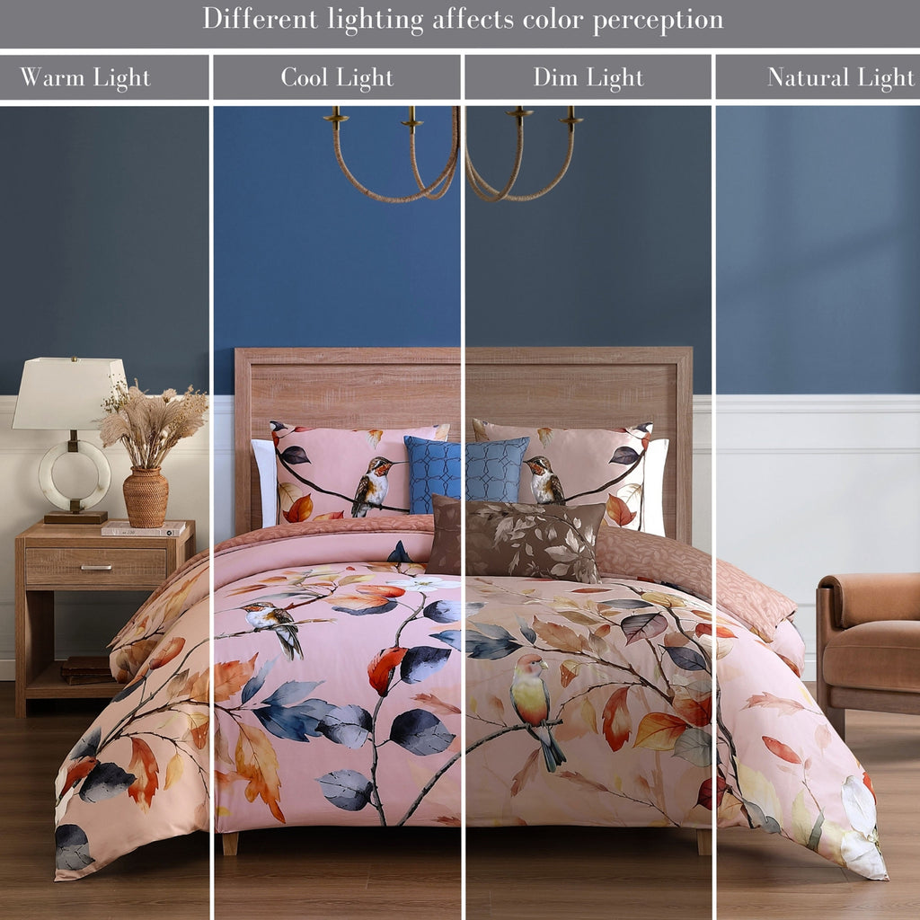 Latest Living Peachy Dogwood 5 Piece Reversible Comforter Set Comforter Sets By Latest Living