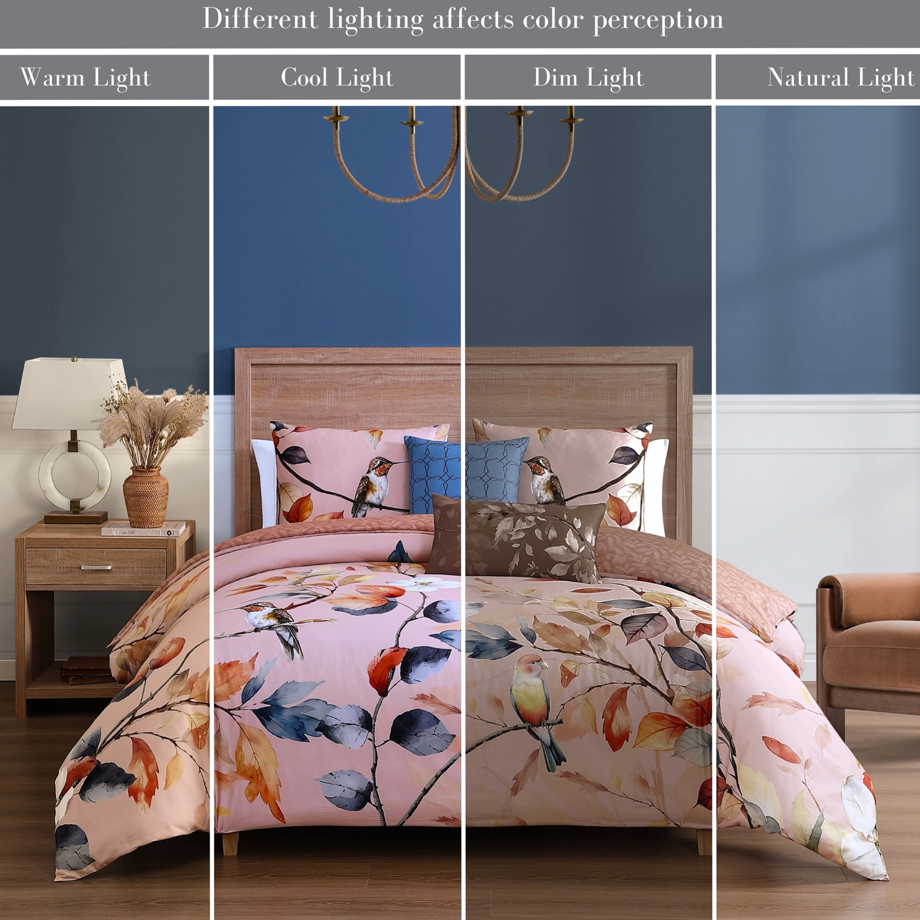 Latest Living Peachy Dogwood 5 Piece Reversible Comforter Set Comforter Sets By Latest Living