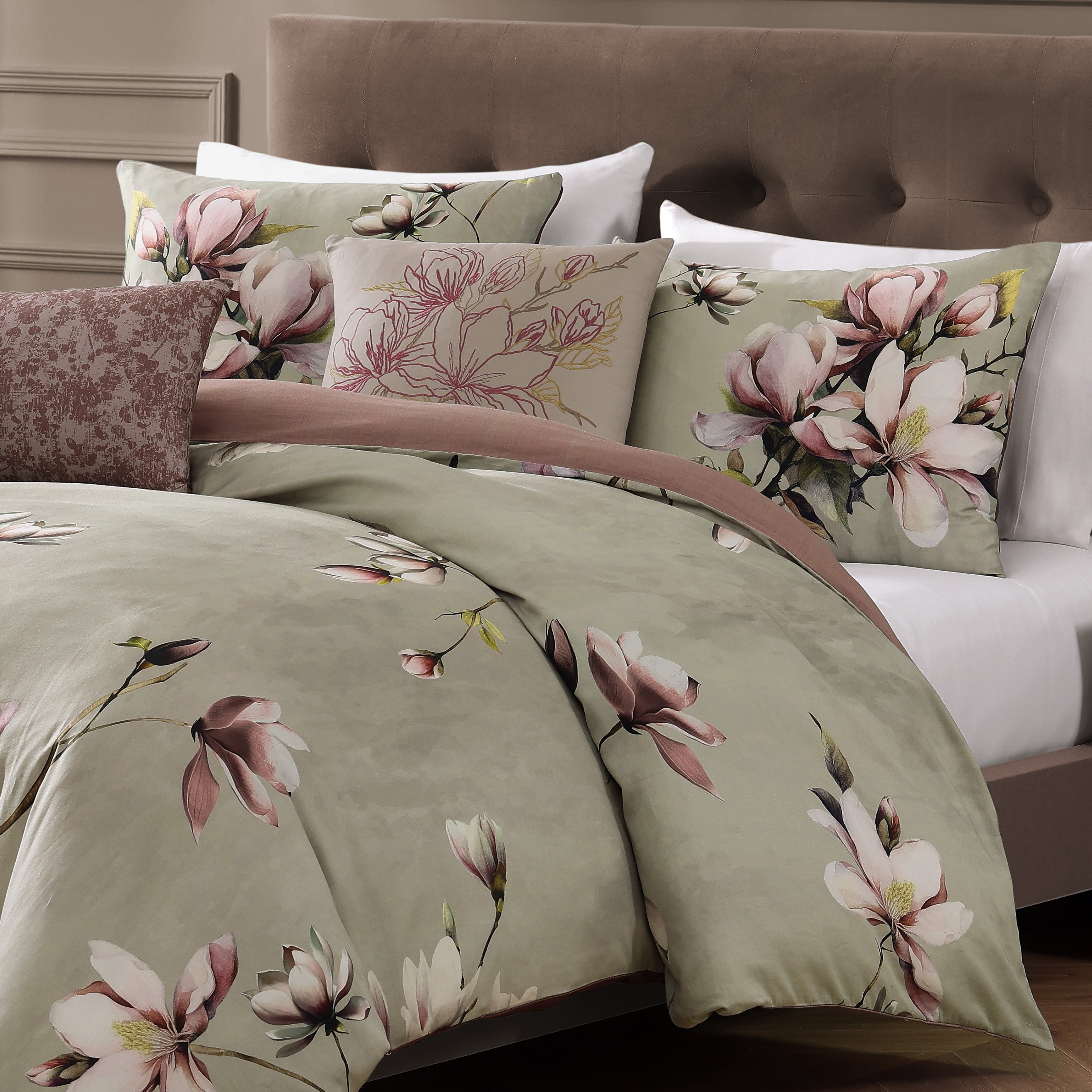 Latest Living Purple Lilies 5 Piece Reversible Comforter Set
