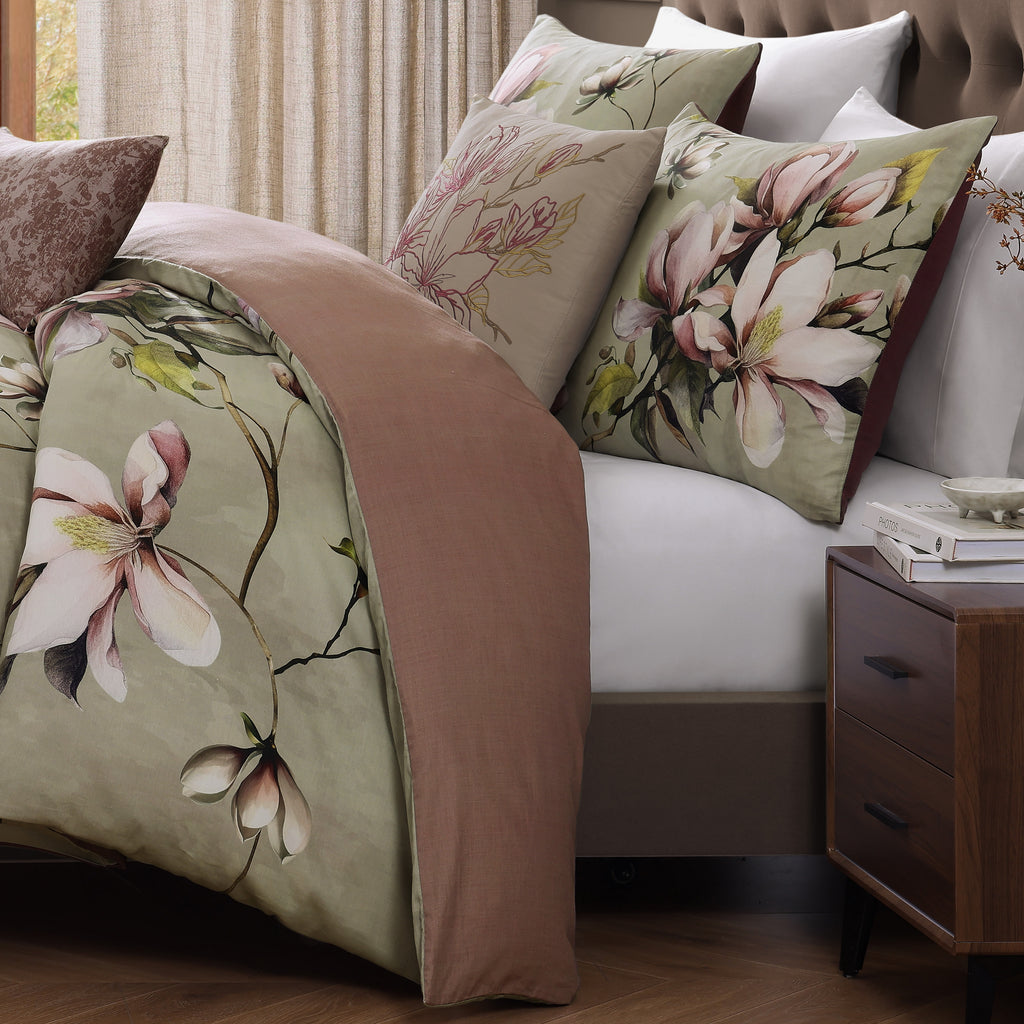 Latest Living Purple Lilies 5 Piece Reversible Comforter Set