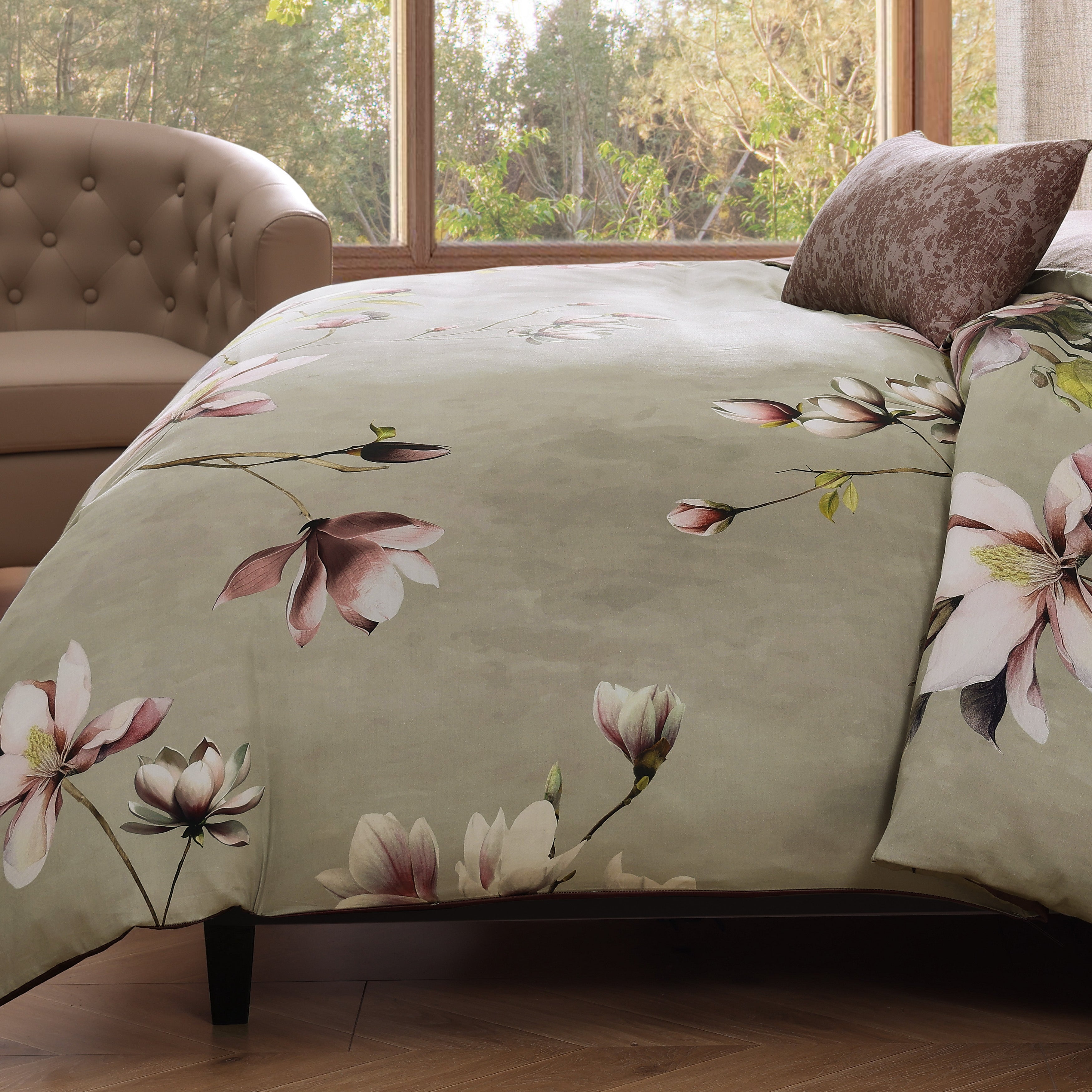 Latest Living Purple Lilies 5 Piece Reversible Comforter Set