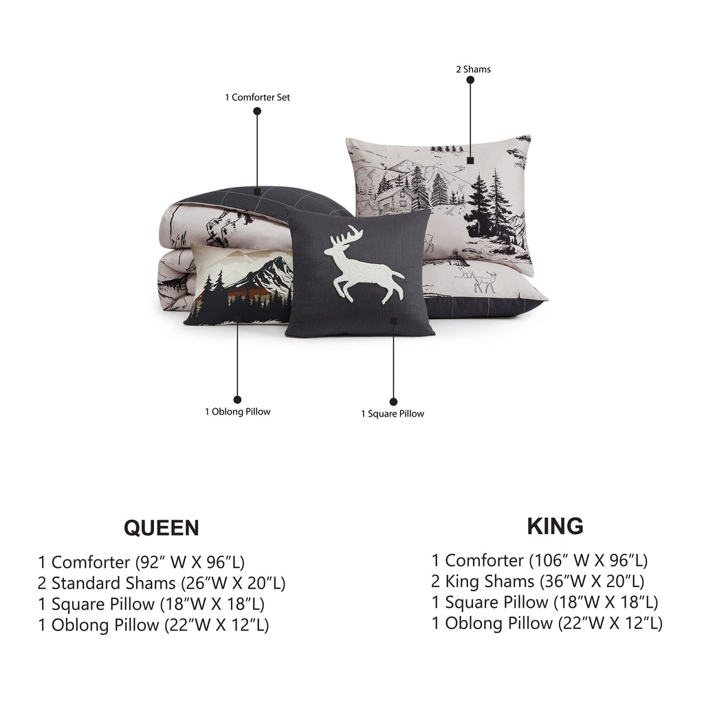 Latest Living Rocky Mountains 5 Piece Reversible Comforter Set