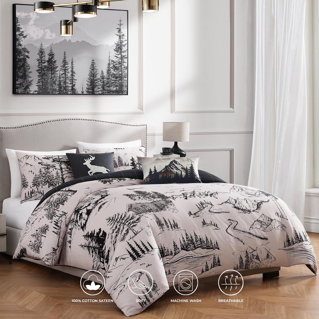 Latest Living Rocky Mountains 5 Piece Reversible Comforter Set