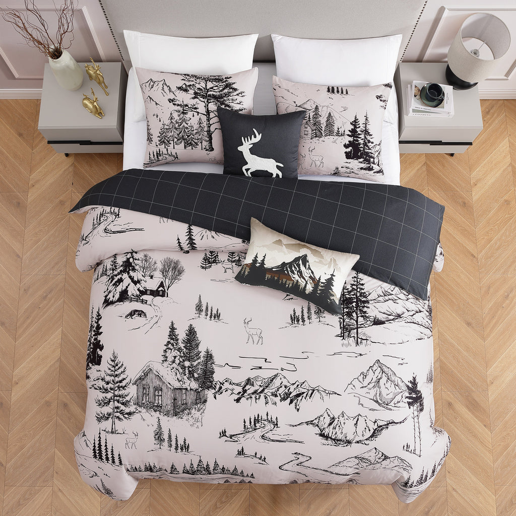 Latest Living Rocky Mountains 5 Piece Reversible Comforter Set