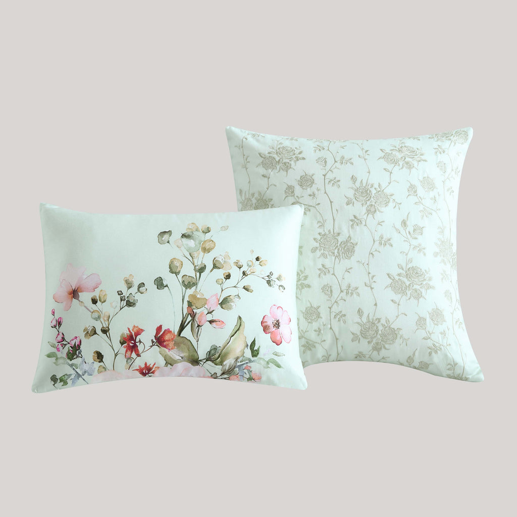 Bebejan Rose on Misty Green 5 Piece Reversible Comforter Set Comforter Sets By Bebejan®