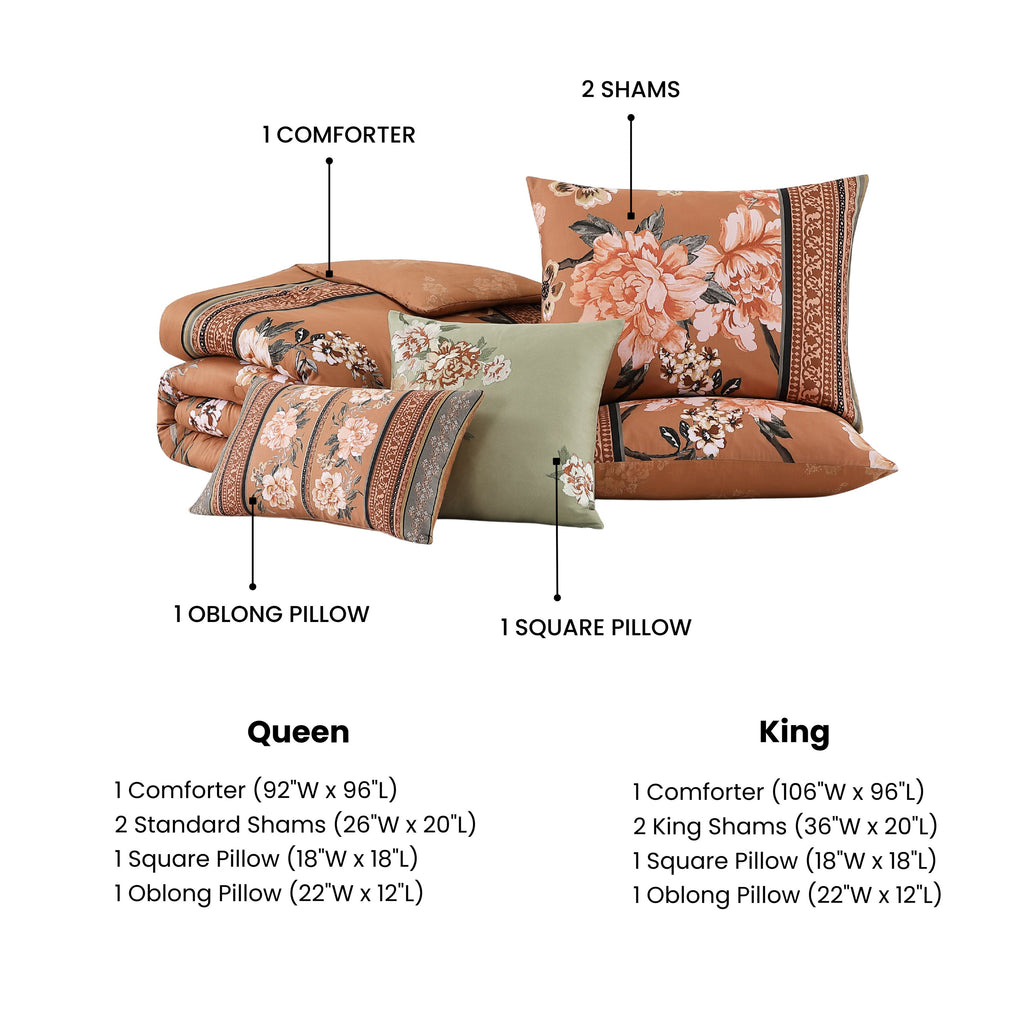 Latest Living Rossana 5 Piece Reversible Comforter Set
