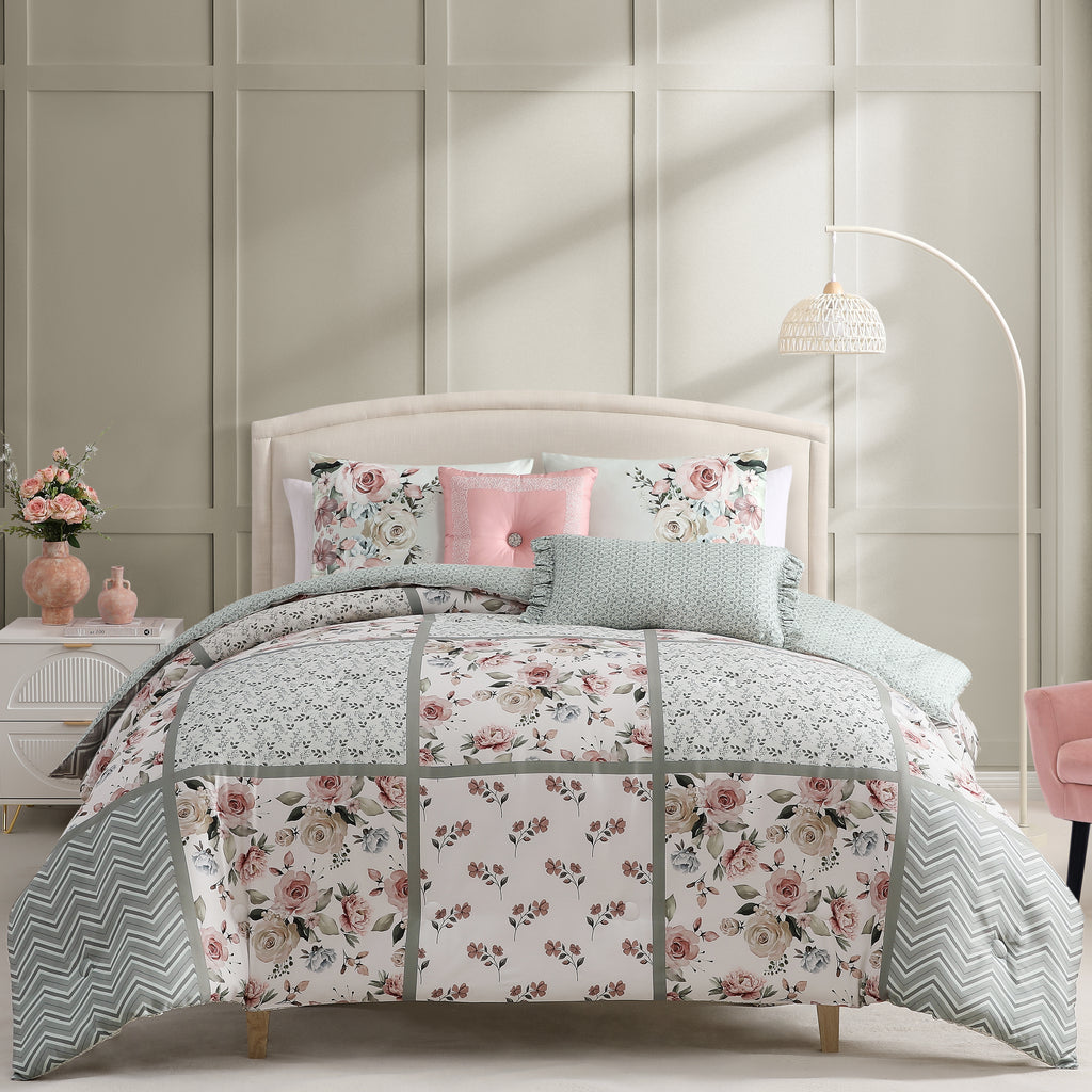 Latest Living Sage Serenity 5 Piece Reversible Comforter Set