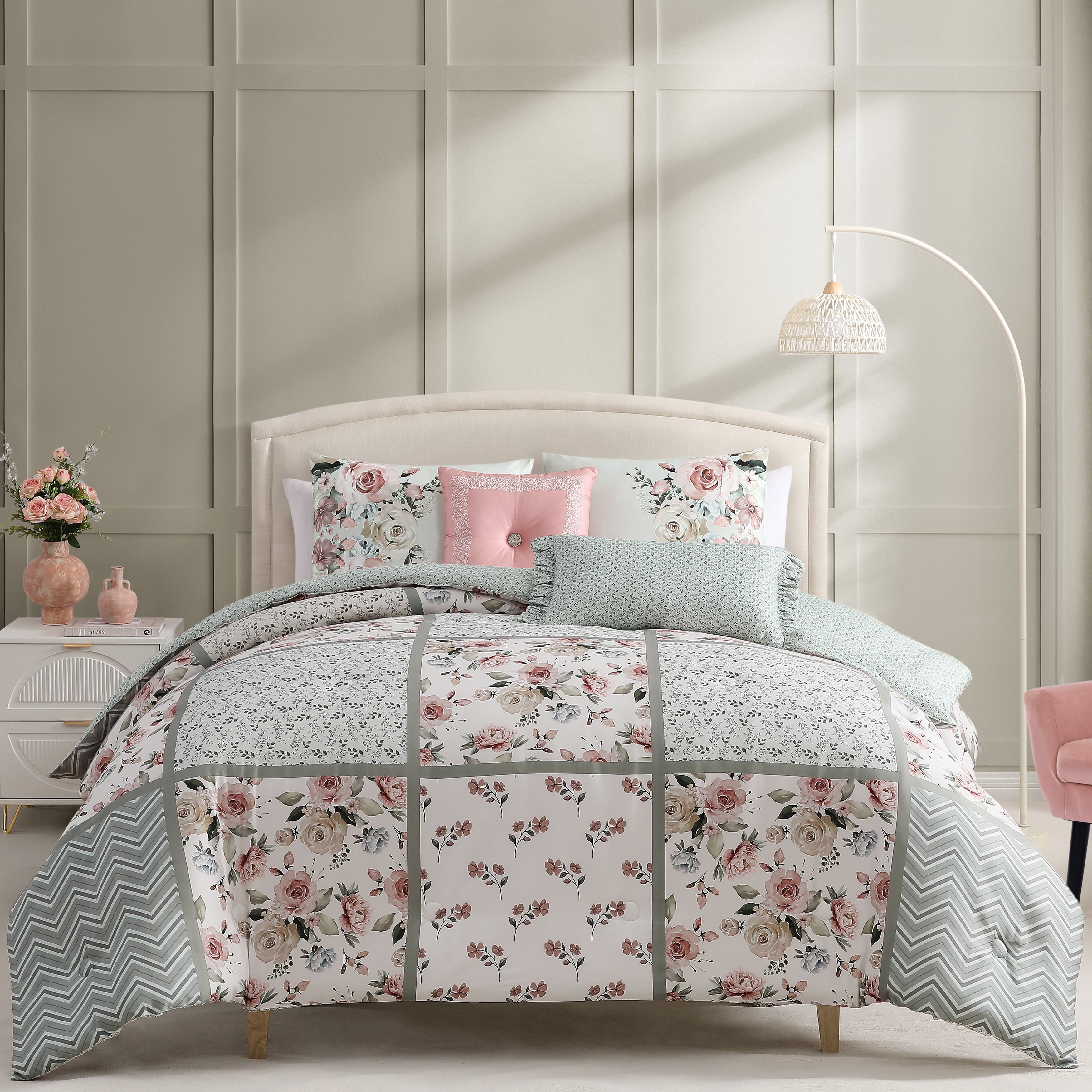 Latest Living Sage Serenity 5 Piece Reversible Comforter Set