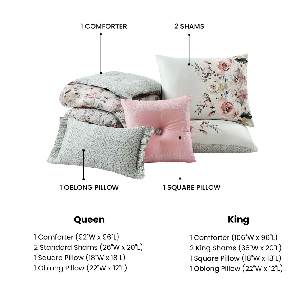 Latest Living Sage Serenity 5 Piece Reversible Comforter Set