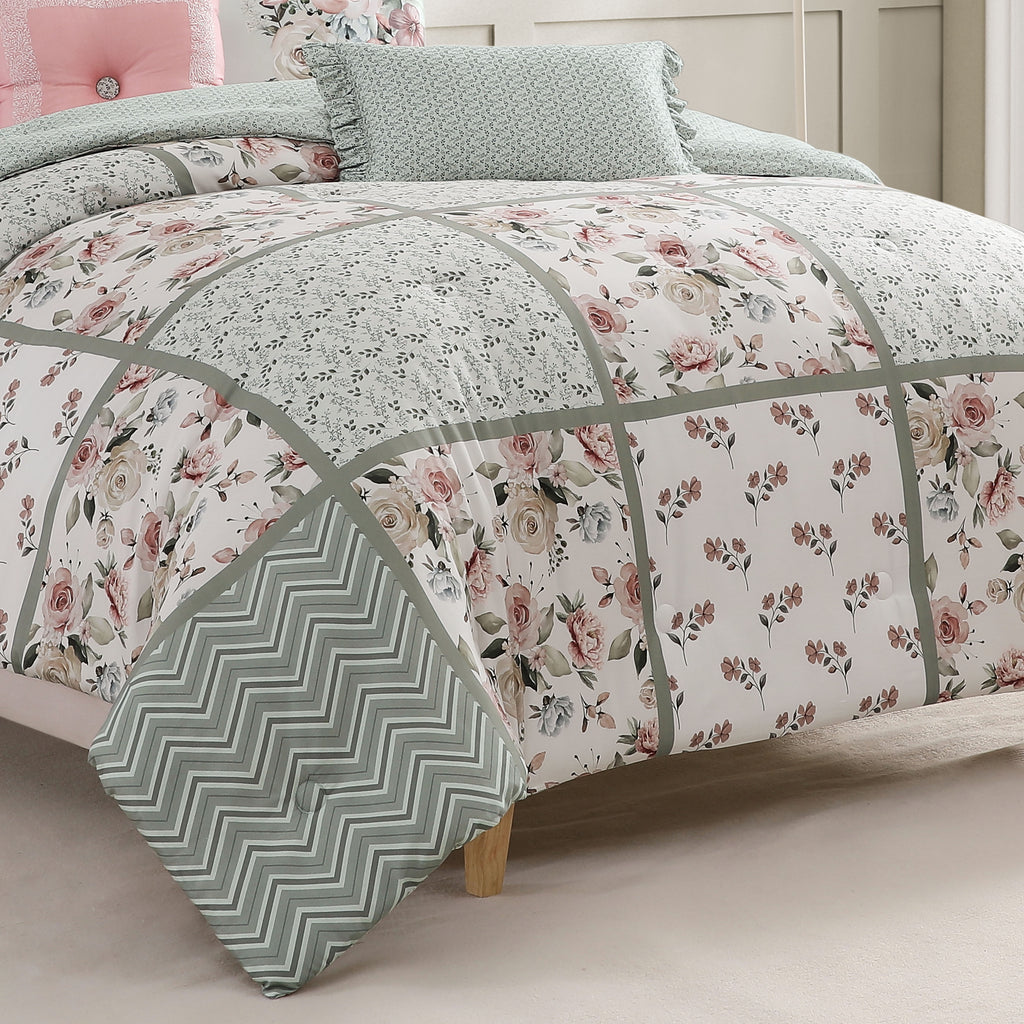 Latest Living Sage Serenity 5 Piece Reversible Comforter Set