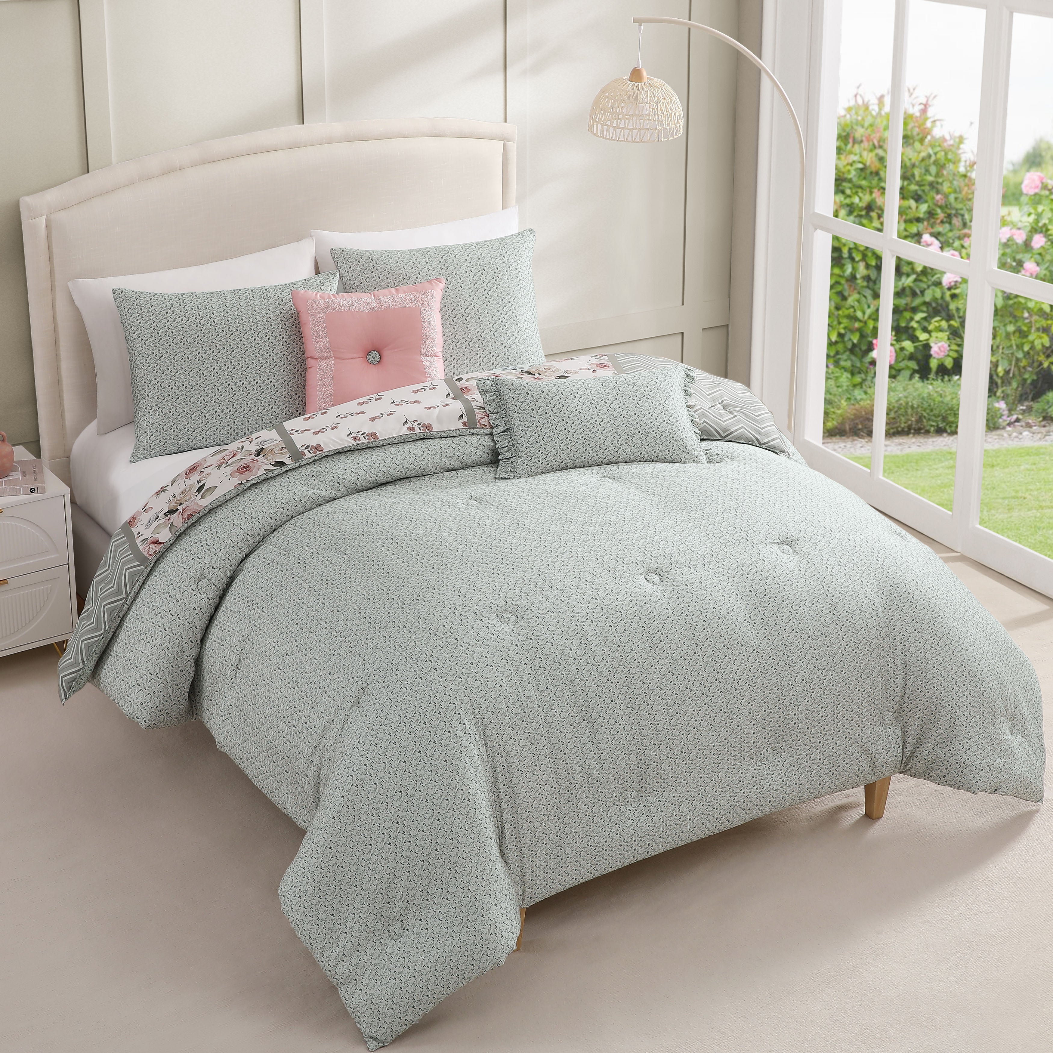 Latest Living Sage Serenity 5 Piece Reversible Comforter Set