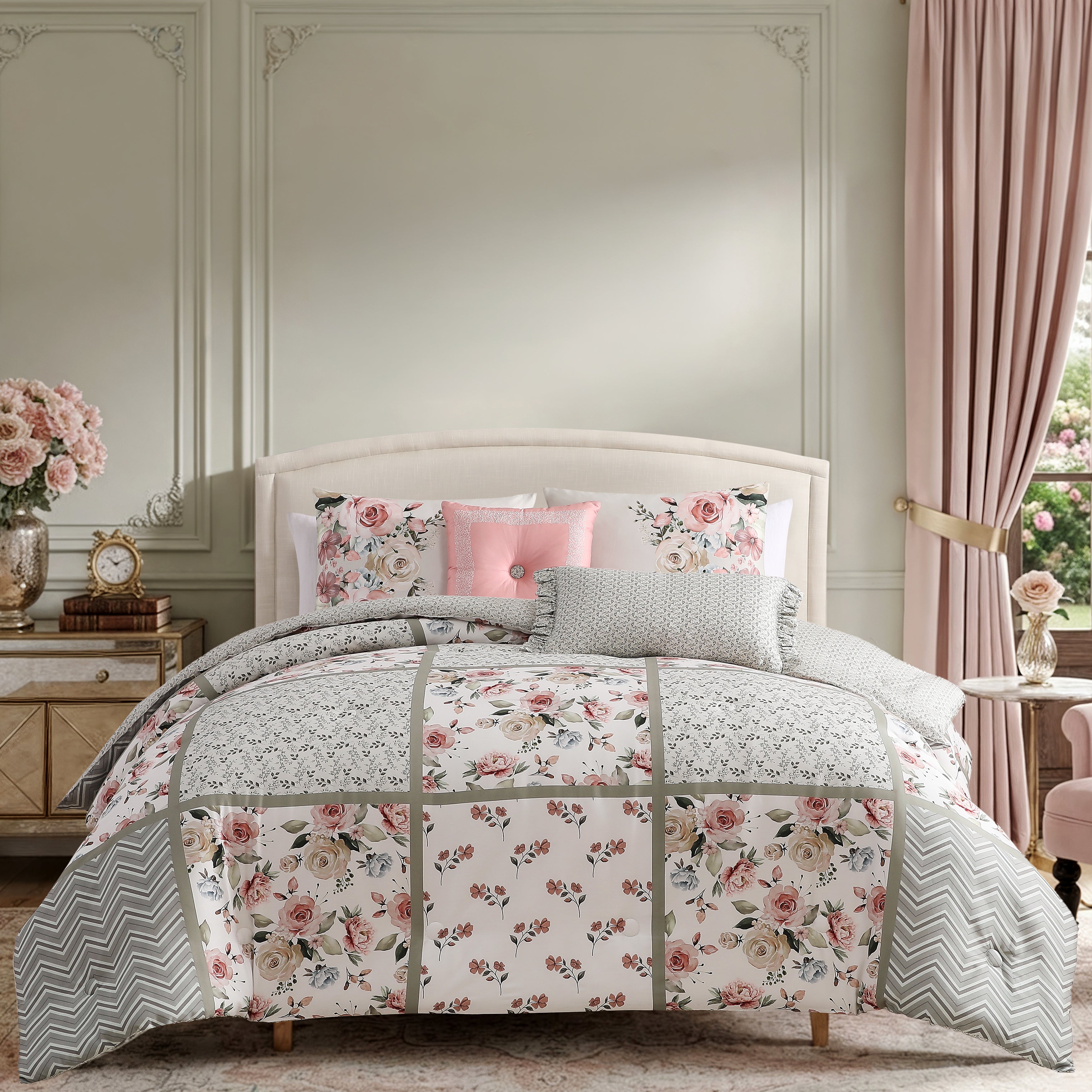 Latest Living Sage Serenity 5 Piece Reversible Comforter Set