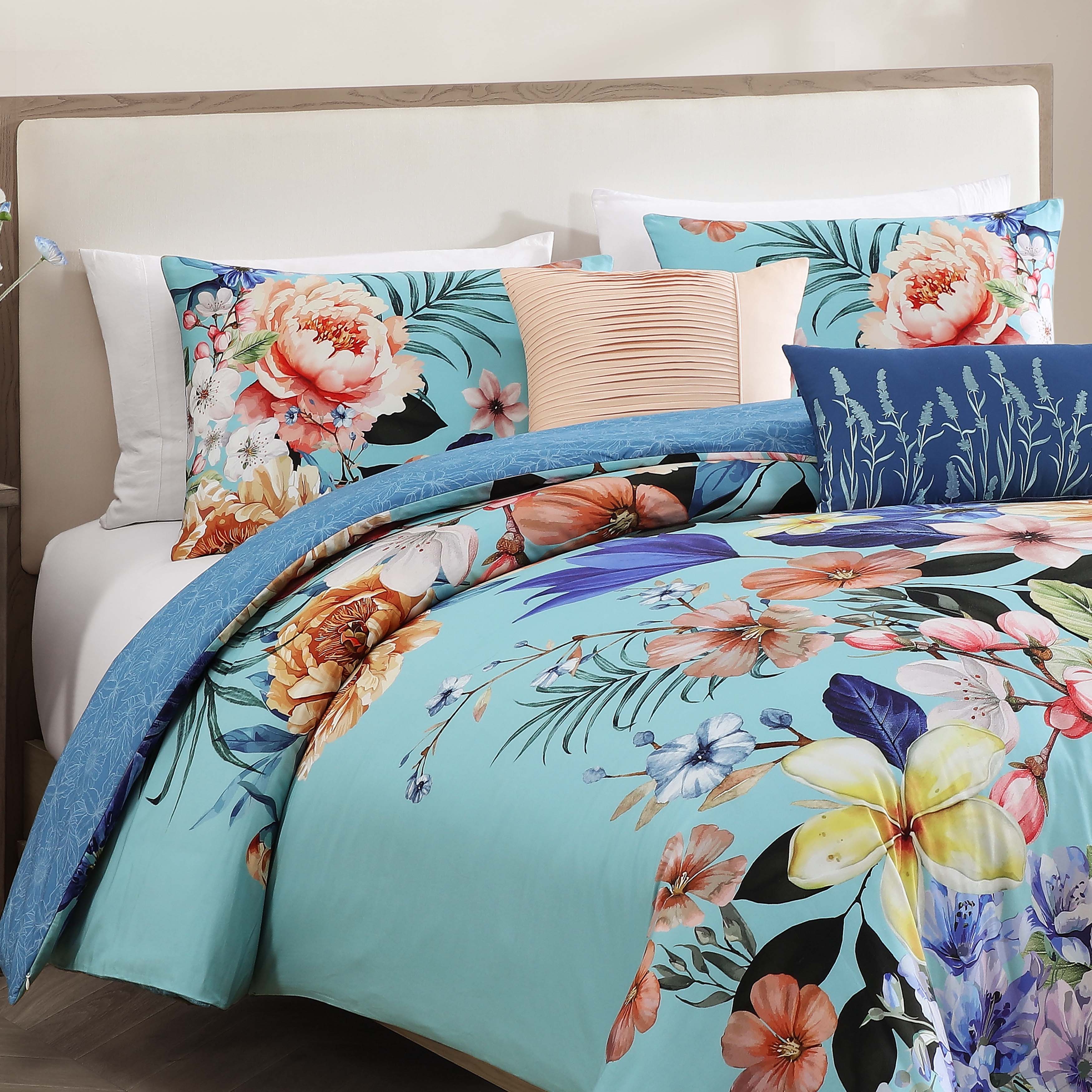 Bebejan Turquoise Reverie 5 Piece Reversible Comforter Set Comforter Sets By Bebejan®