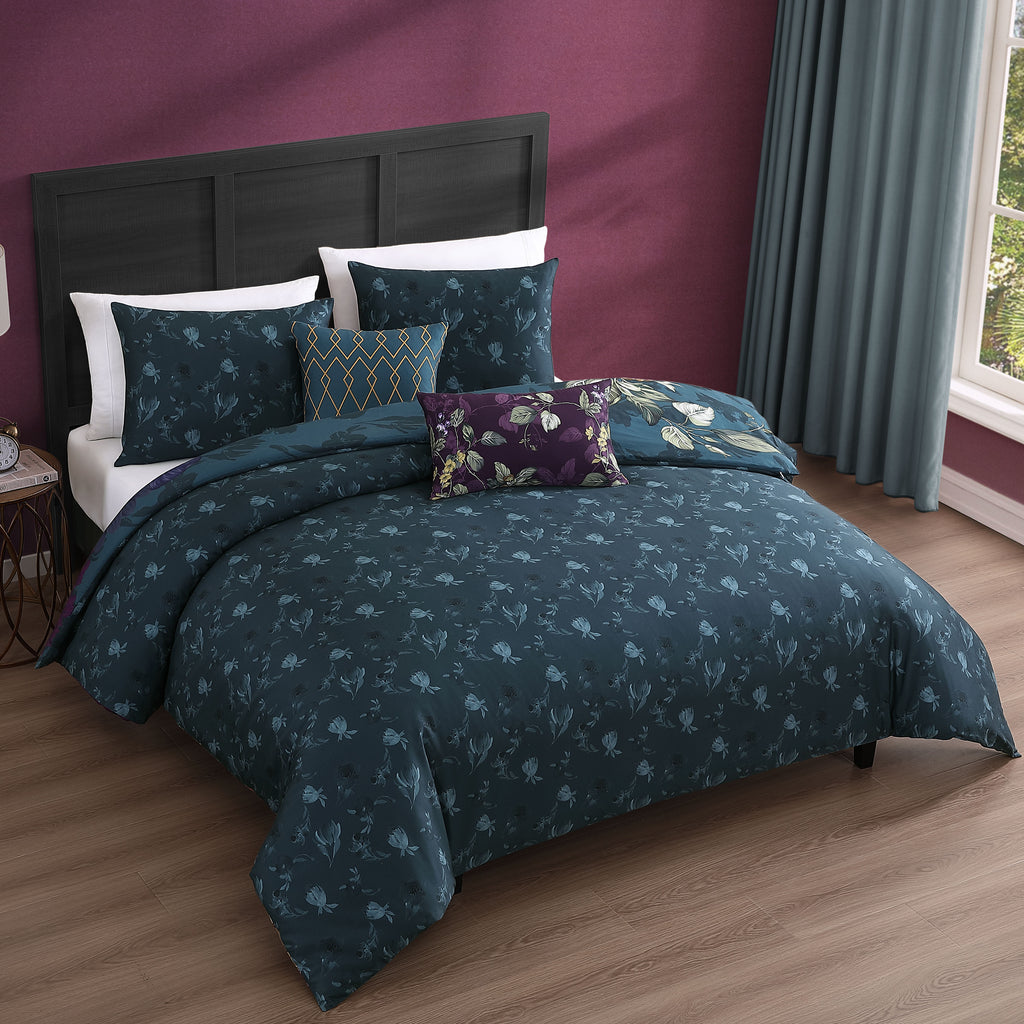 Latest Living Vibrant Flora 5 Piece Reversible Comforter Set
